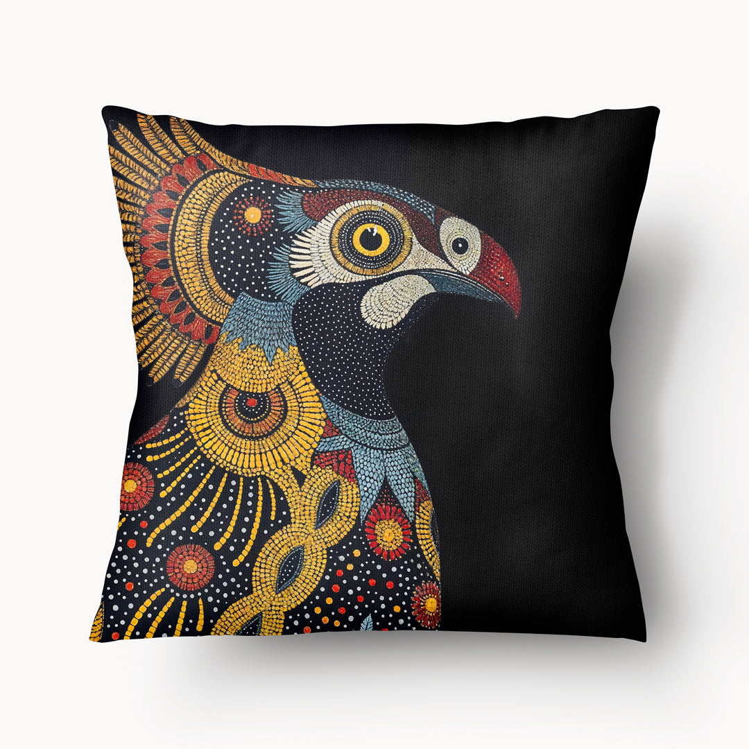Funda de cojín AFRICA - Animal tótem pájaro Kumba - 45 cm