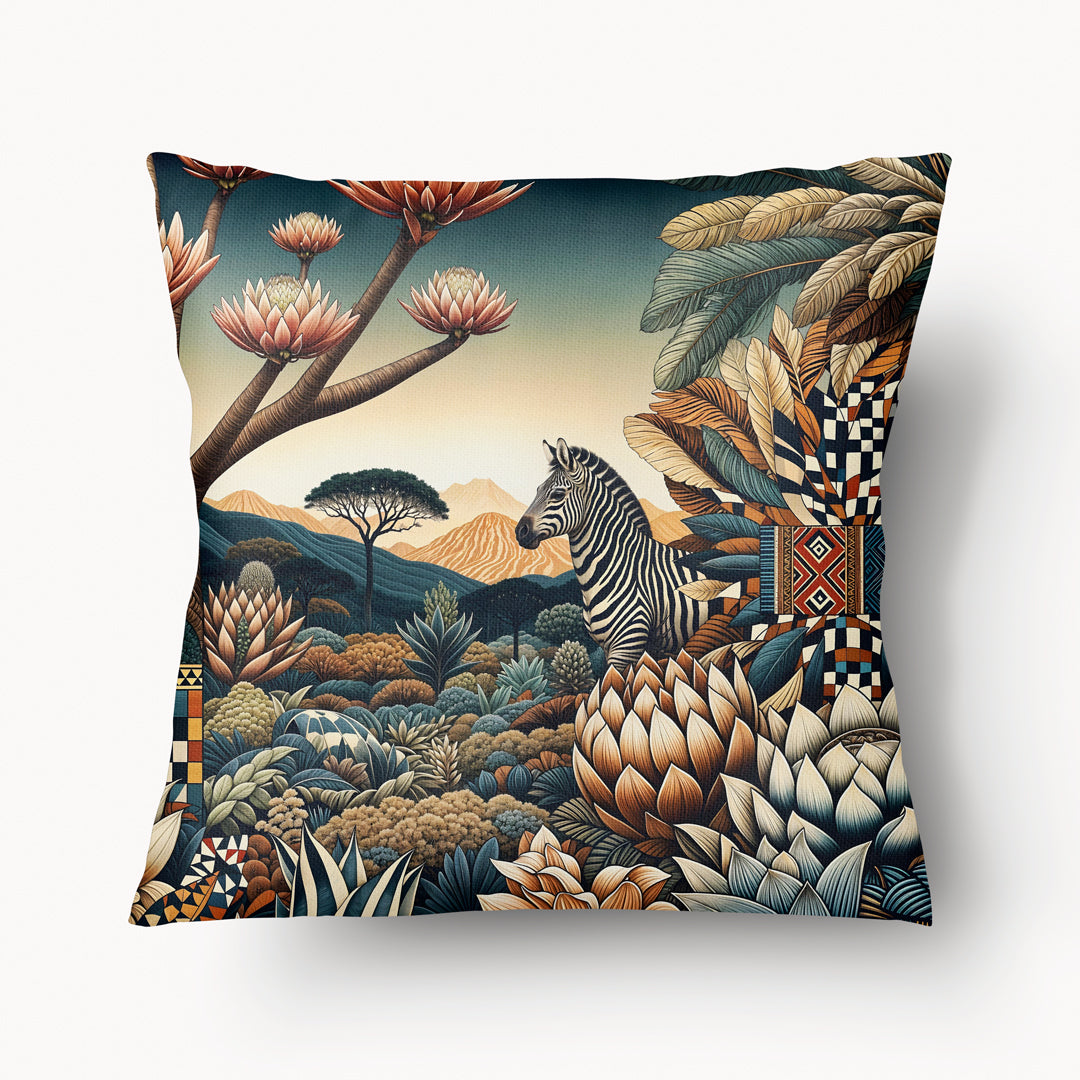 Housse de Coussin AFRIQUE - Duo Sapeur Aurlus Degrâce Zèbre verso