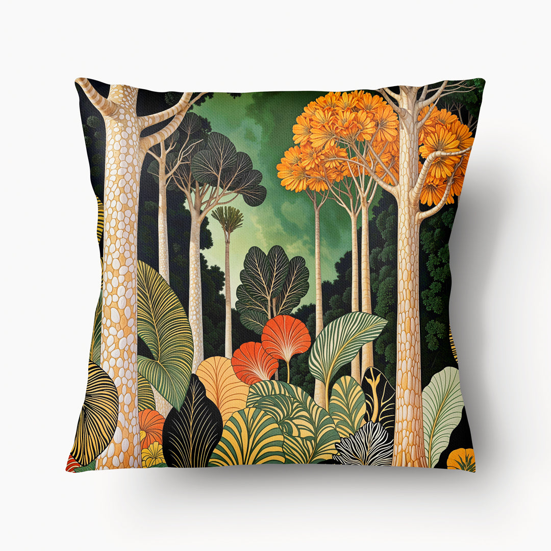 Housse de Coussin AFRIQUE marque MZelle Design - paysage exotique vert et orange