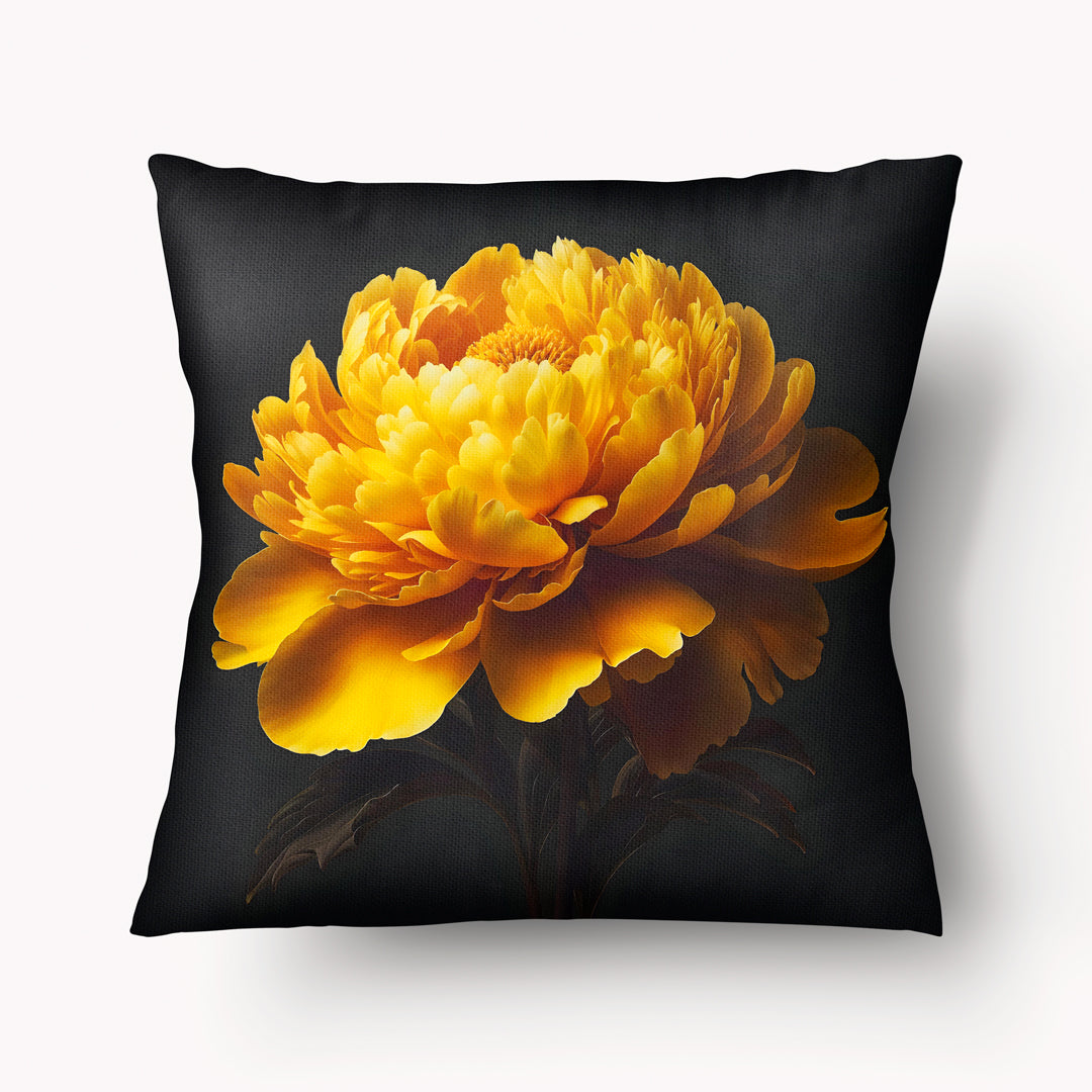 Funda de cojín ASIA - Retrato de Teatro Botan Amarillo - 45 cm