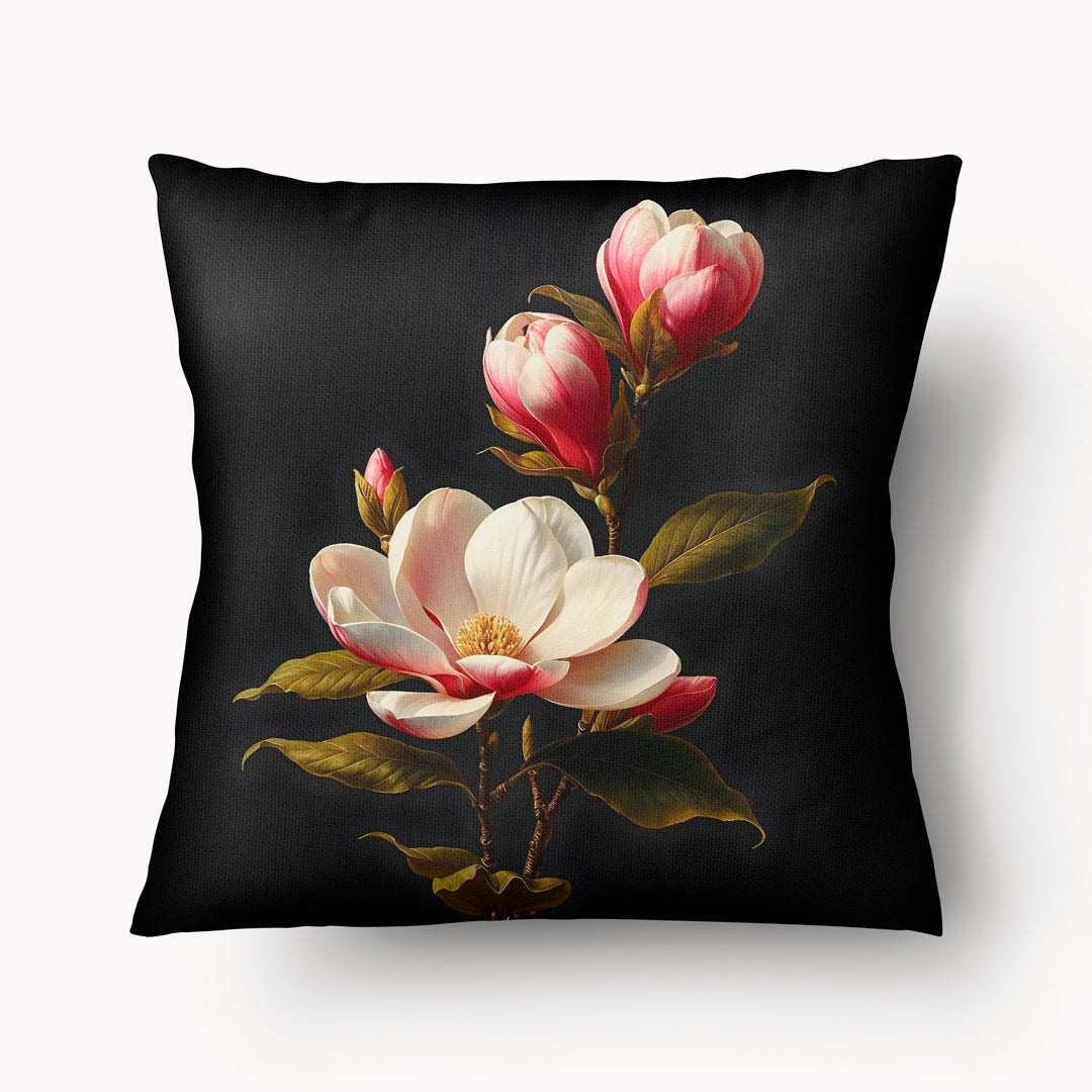 Funda de cojín ASIA - Retrato teatral de magnolia verde - 45 cm