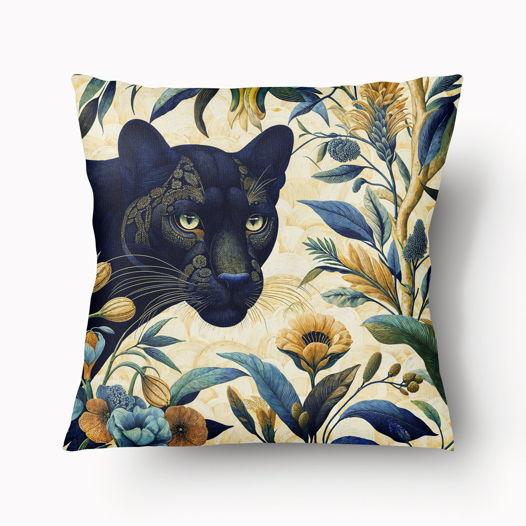 Housse de Coussin BESTIAIRE - Panthère noire et Canopée Fantastique Anjha Mzelle desgn