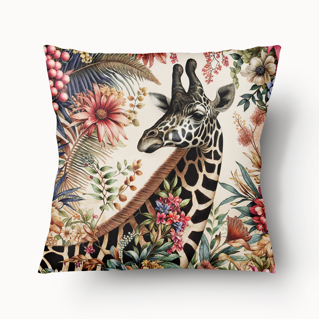 Housse de Coussin BESTIAIRE - Canopée Fantastique avec une Girafe mzelle design