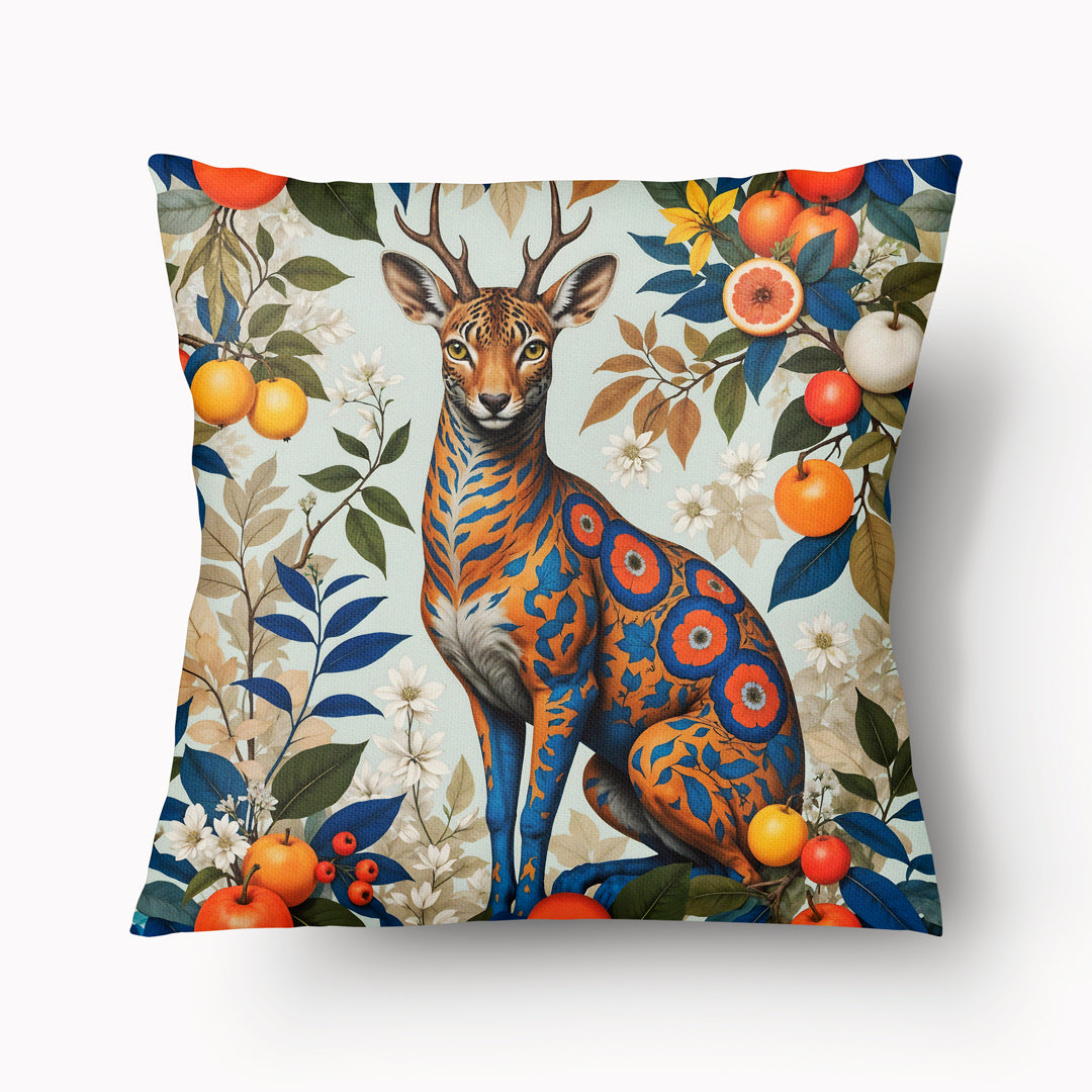Housse de coussin BESTIAIRE – Animal Chimère Suprême, imprimé fantastique multicolore création textile MZelle Design