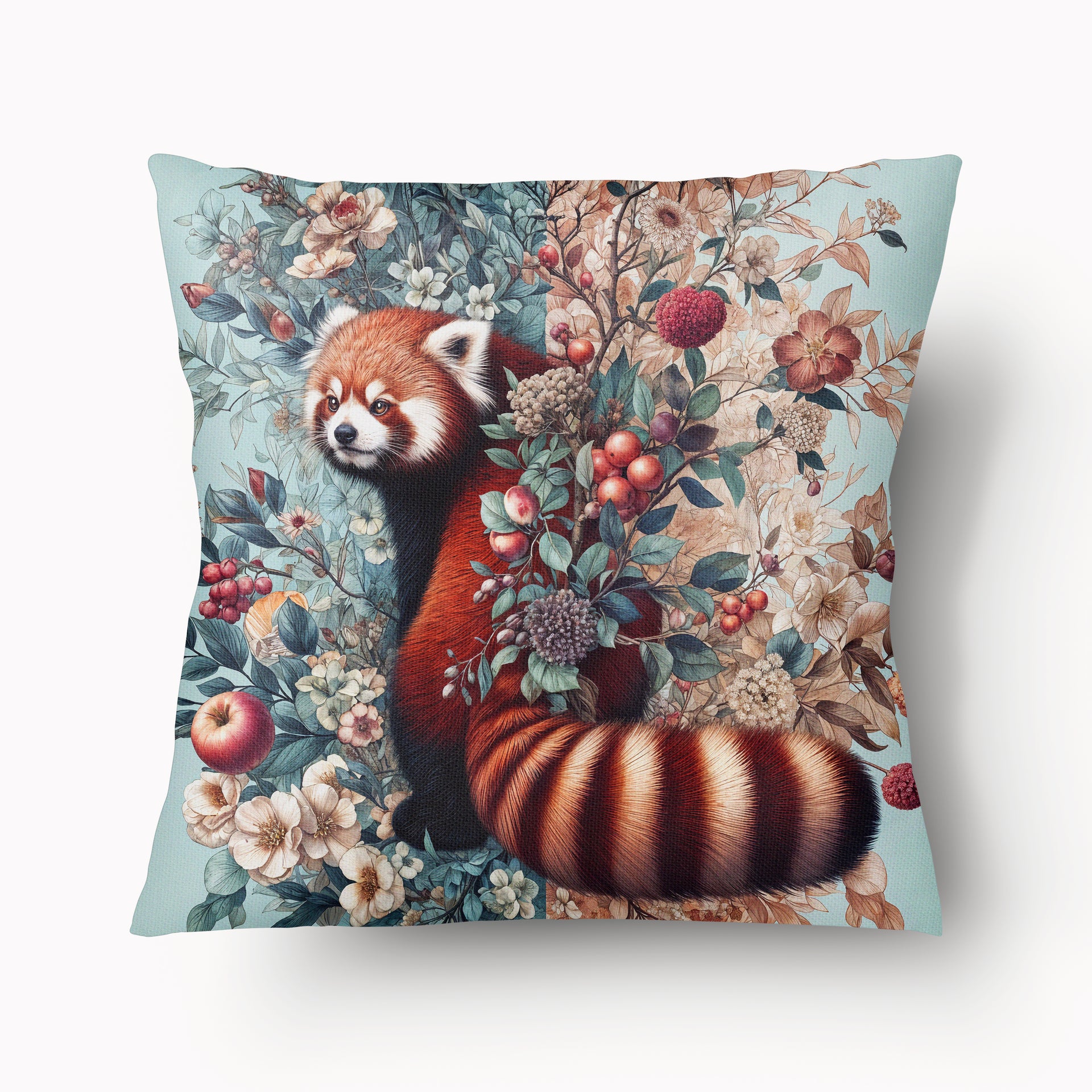 Funda de cojín BESTIAIRE - Dúo de pandas rojos barrocos - 45 cm