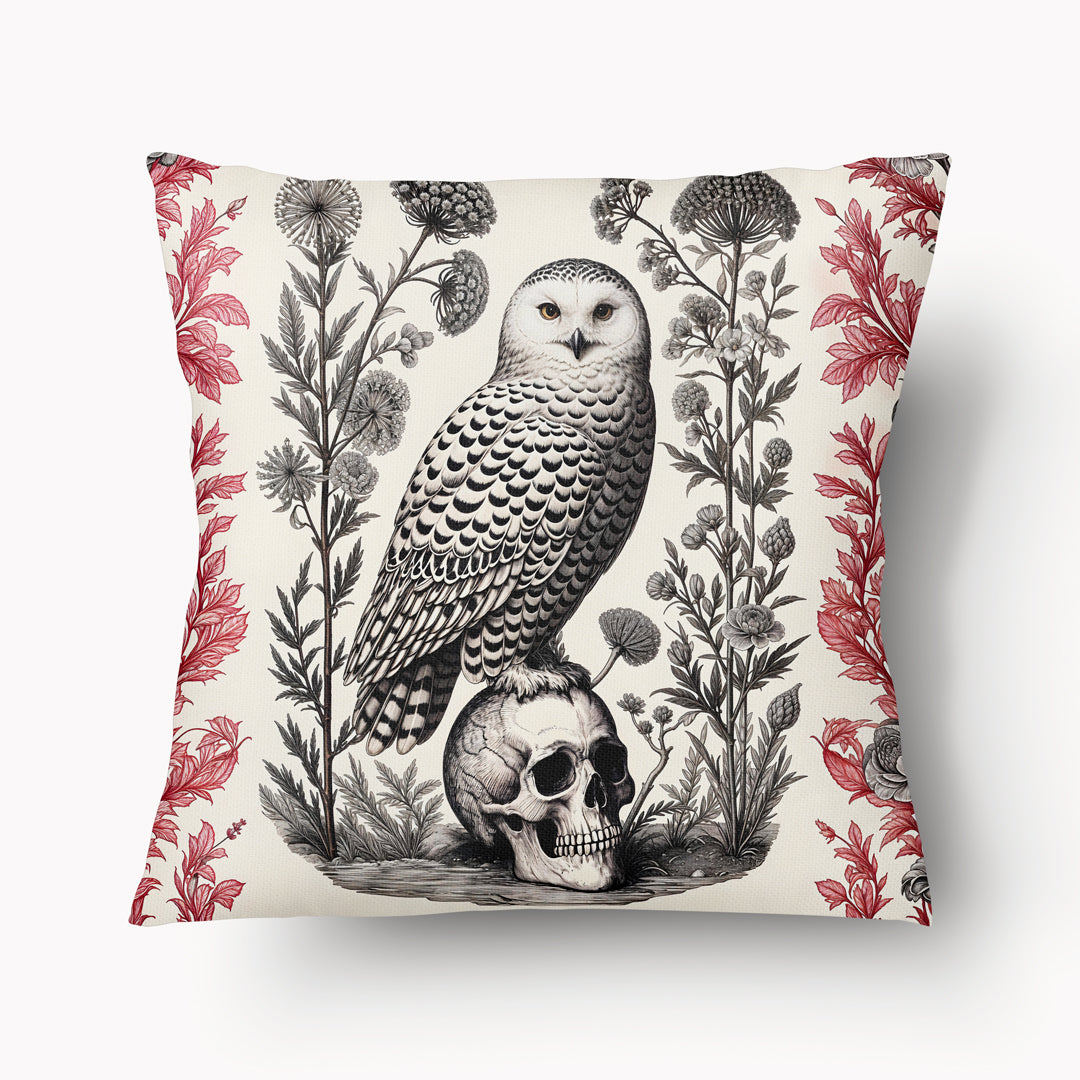 Housse de Coussin BESTIAIRE - Duo Vanité Grand Duc et Chouette - 45 et 55cm