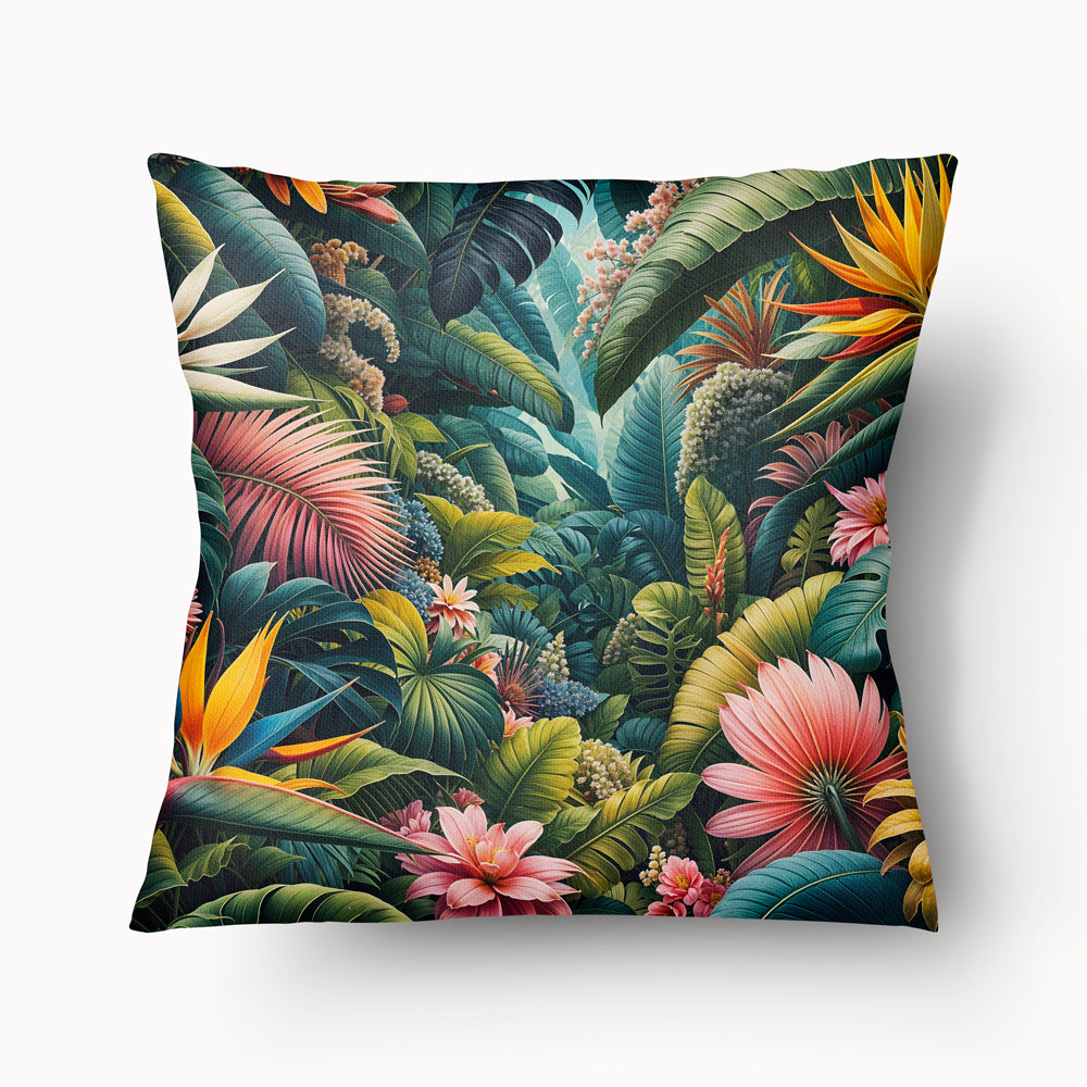 Funda de cojín CARIBE - Dúo de colibríes en el jardín - 45 cm