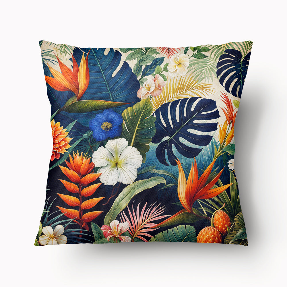CARIBBEAN Cushion Cover - Floral Iguana Duo - 45 and 55cm