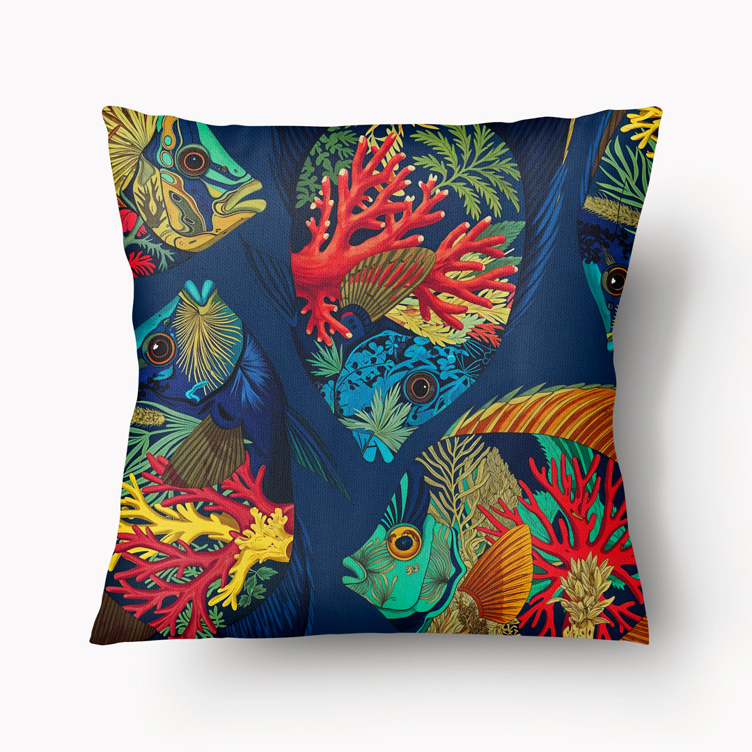 Housse de Coussin CARAÏBE - Poissons Tropicaux All Over mzelle design