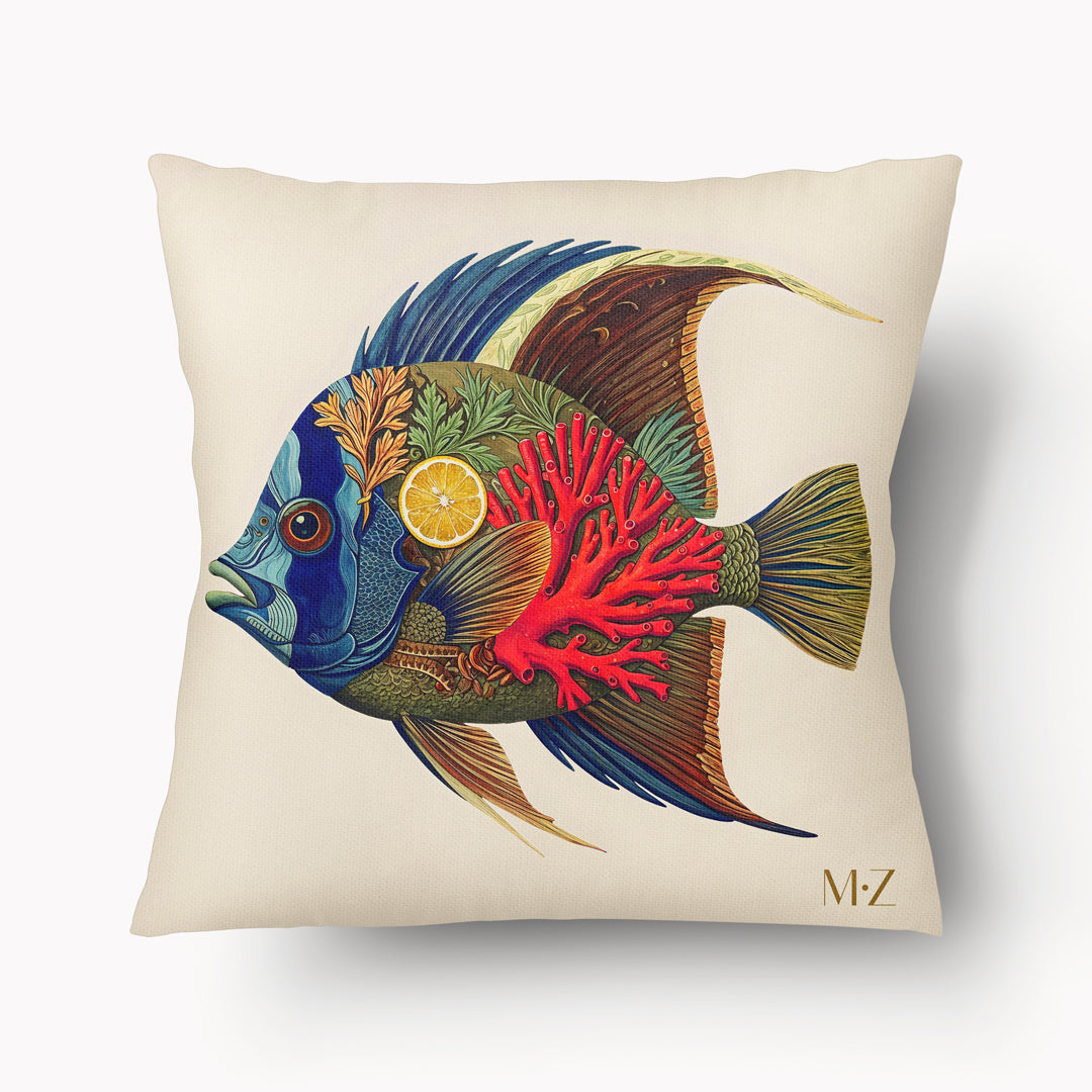 Housse de Coussin CARAÏBE - Duo Poissons Tropicaux Deshaies Mzelle design