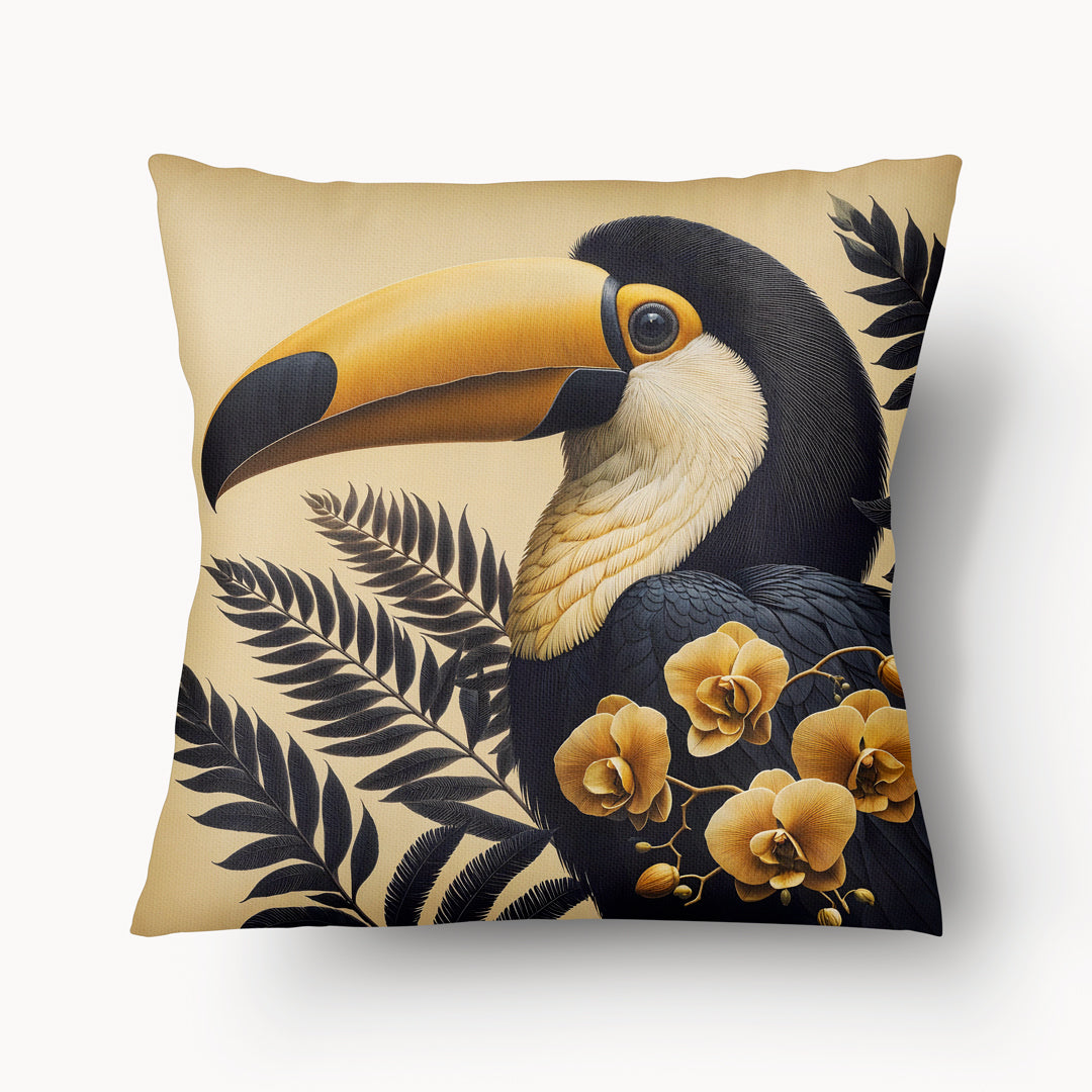 Housse de Coussin CARAÏBE - Duo Toucans Wayana Orchidées - 45 et 55cm