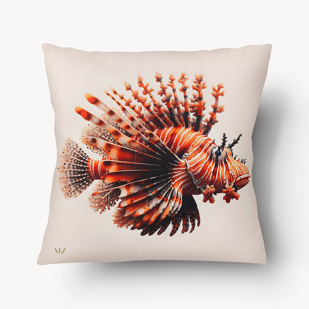 Funda de cojín CARIBE - Pez león y escorpión volador - 45 cm
