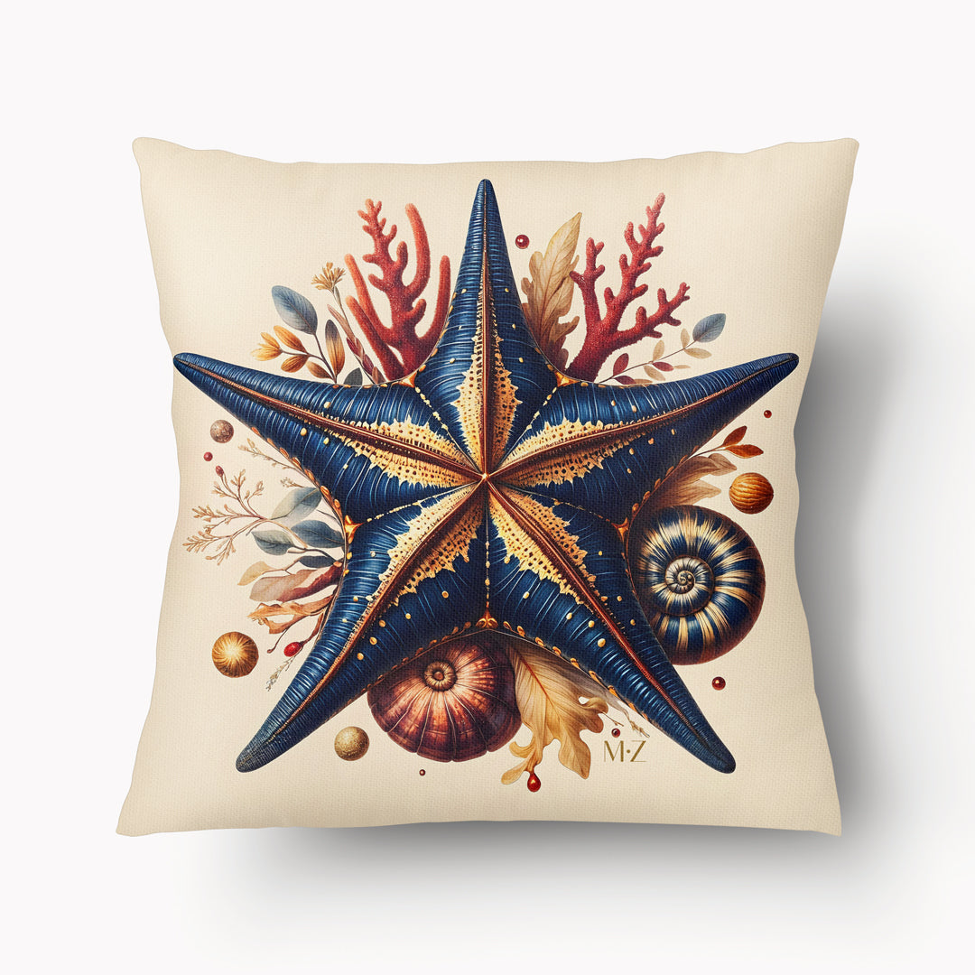 Funda de cojín CARIBE - Peces tropicales y estrellas de mar - 45 y 55 cm
