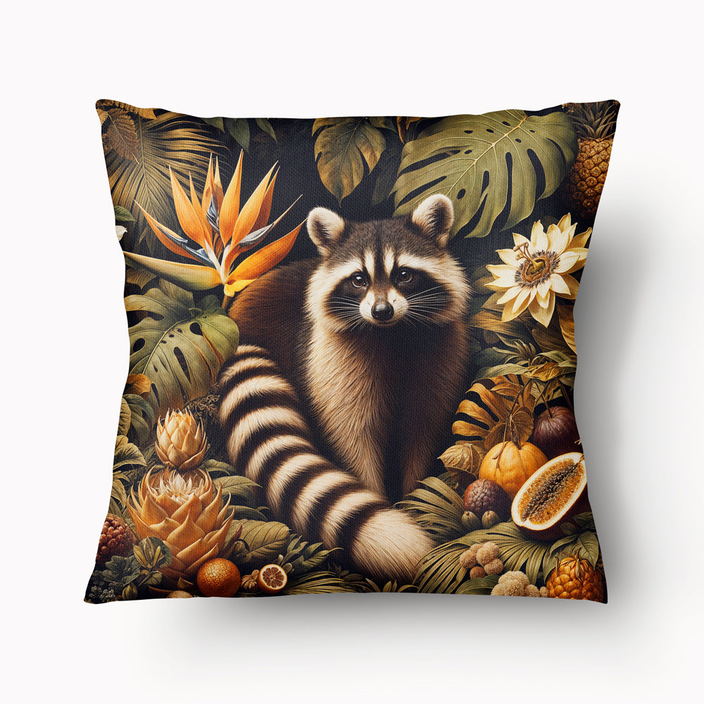CARIBBEAN Cushion Cover - Solo Racoon in the Garden - 45cm