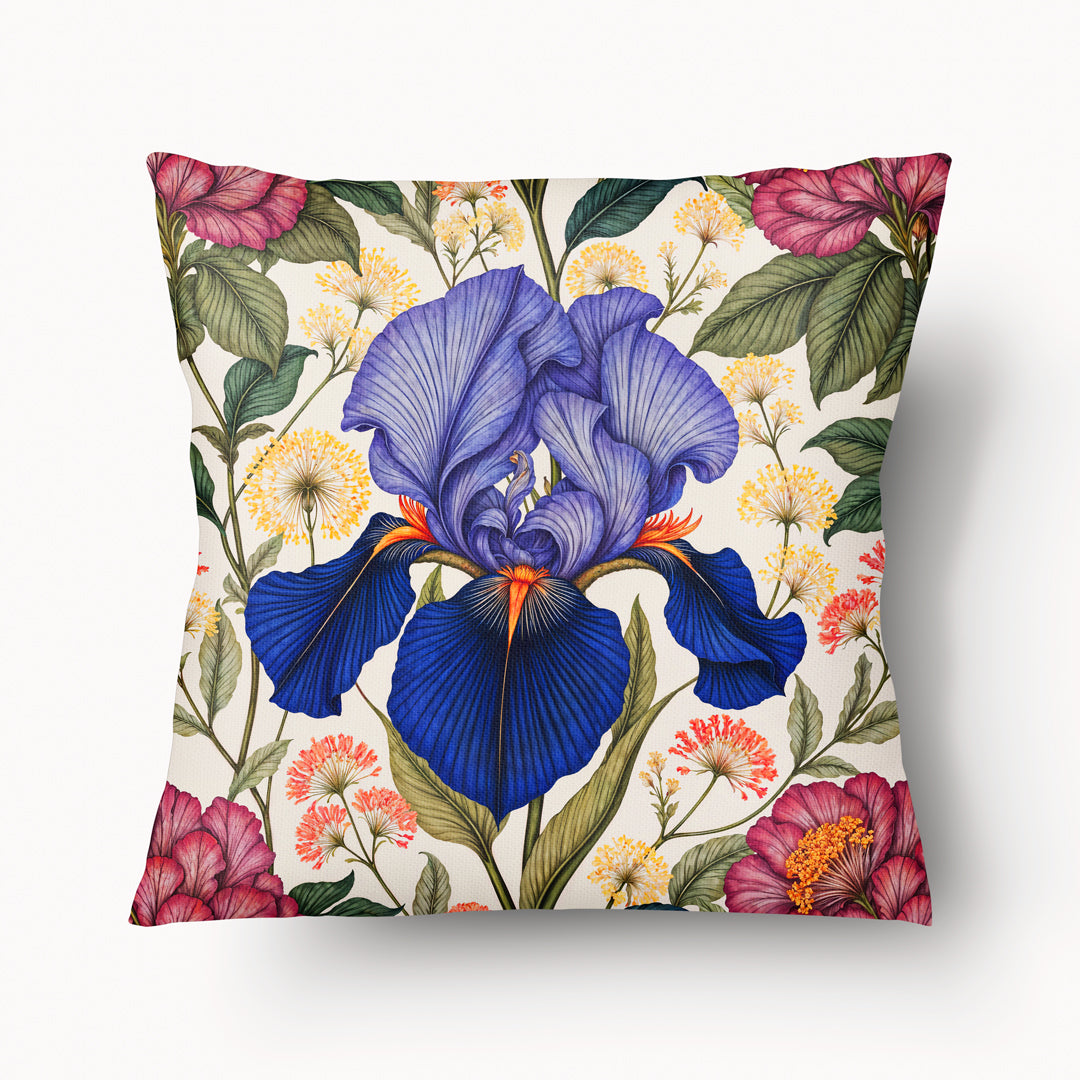 FLORAL Cushion Cover - Imperial Violet Iris Duo - 45 and 55cm