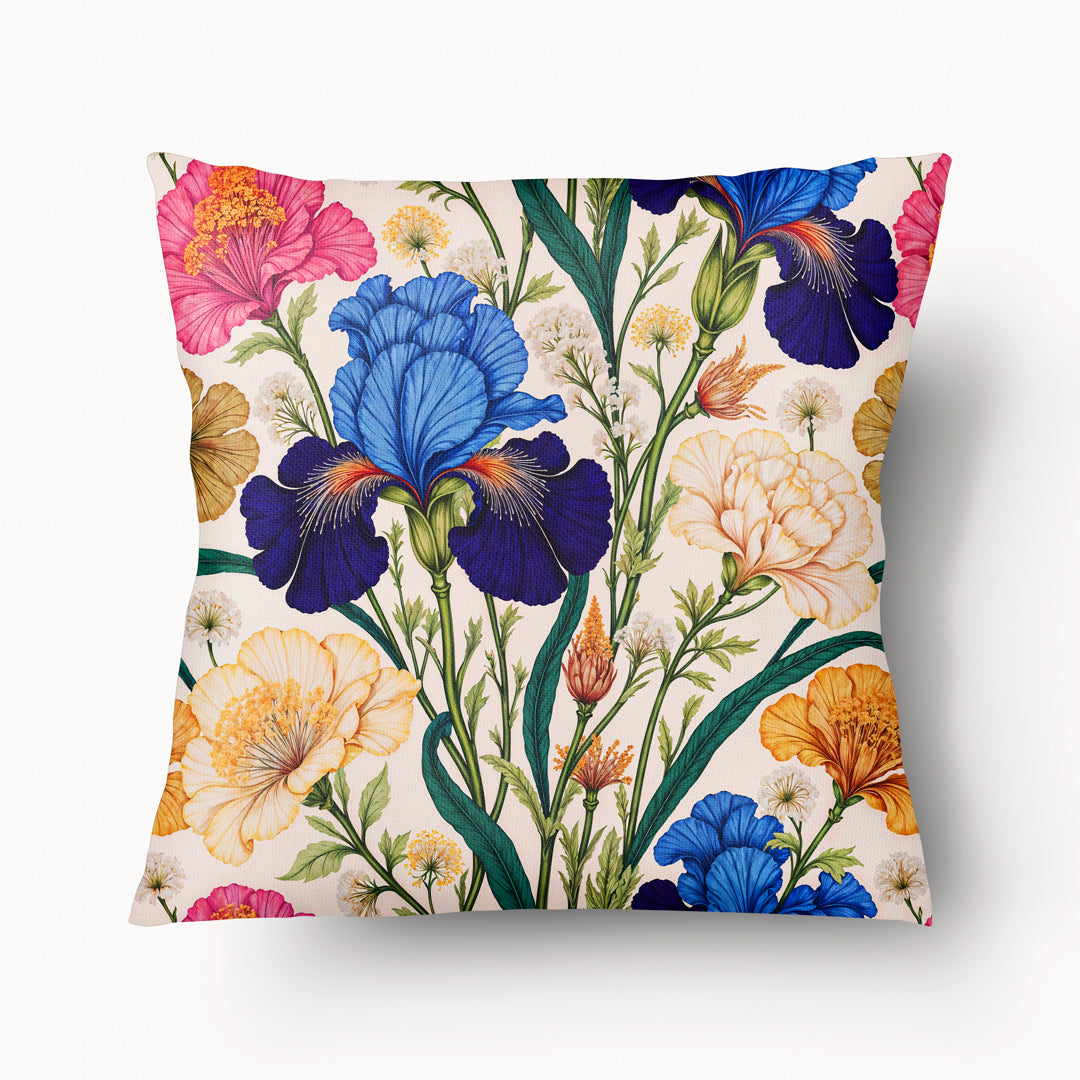 FLORAL Cushion Cover - Imperial Violet Iris Duo - 45 and 55cm