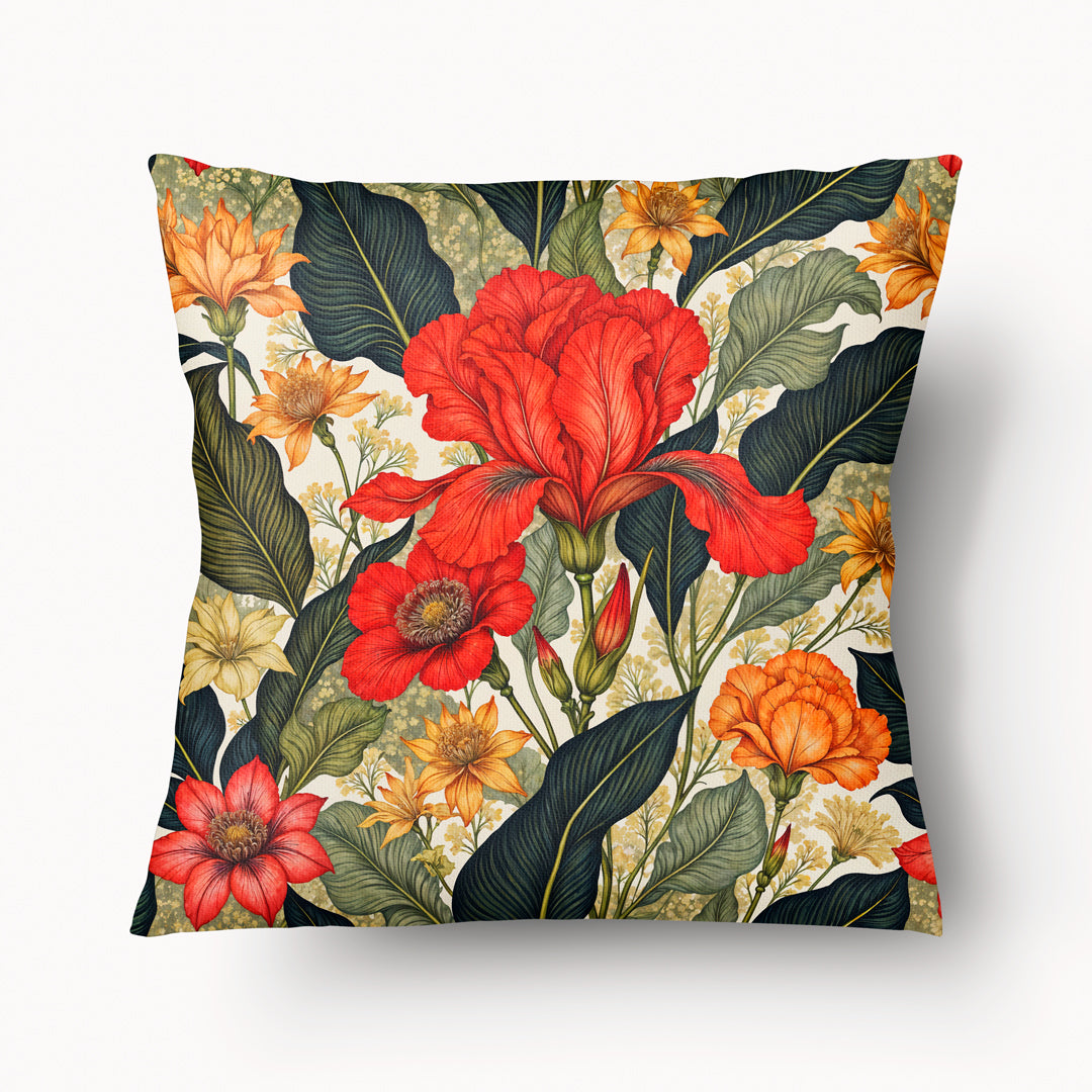 Funda de cojín FLORAL - Duo Red Iris - 45 cm