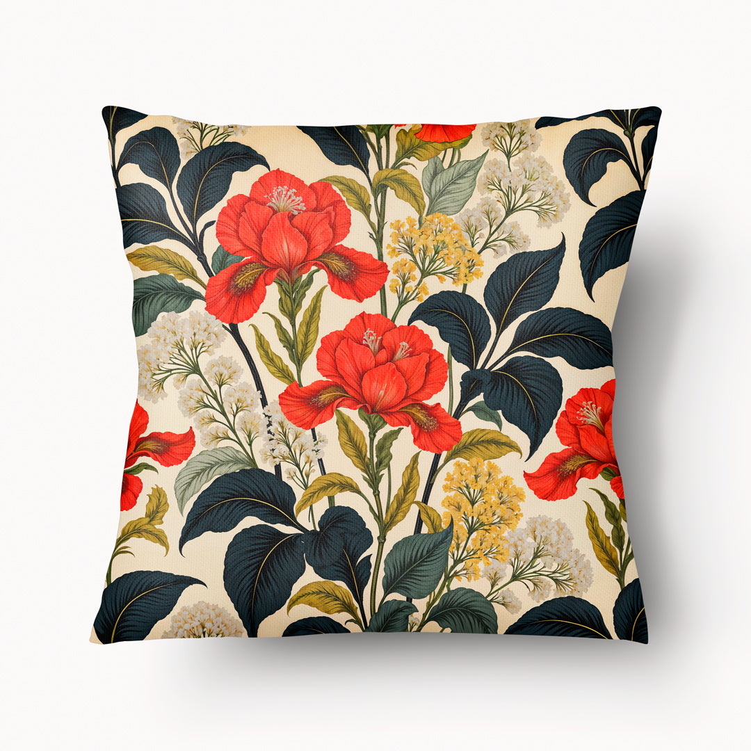 Funda de cojín FLORAL - Duo Red Iris - 45 cm