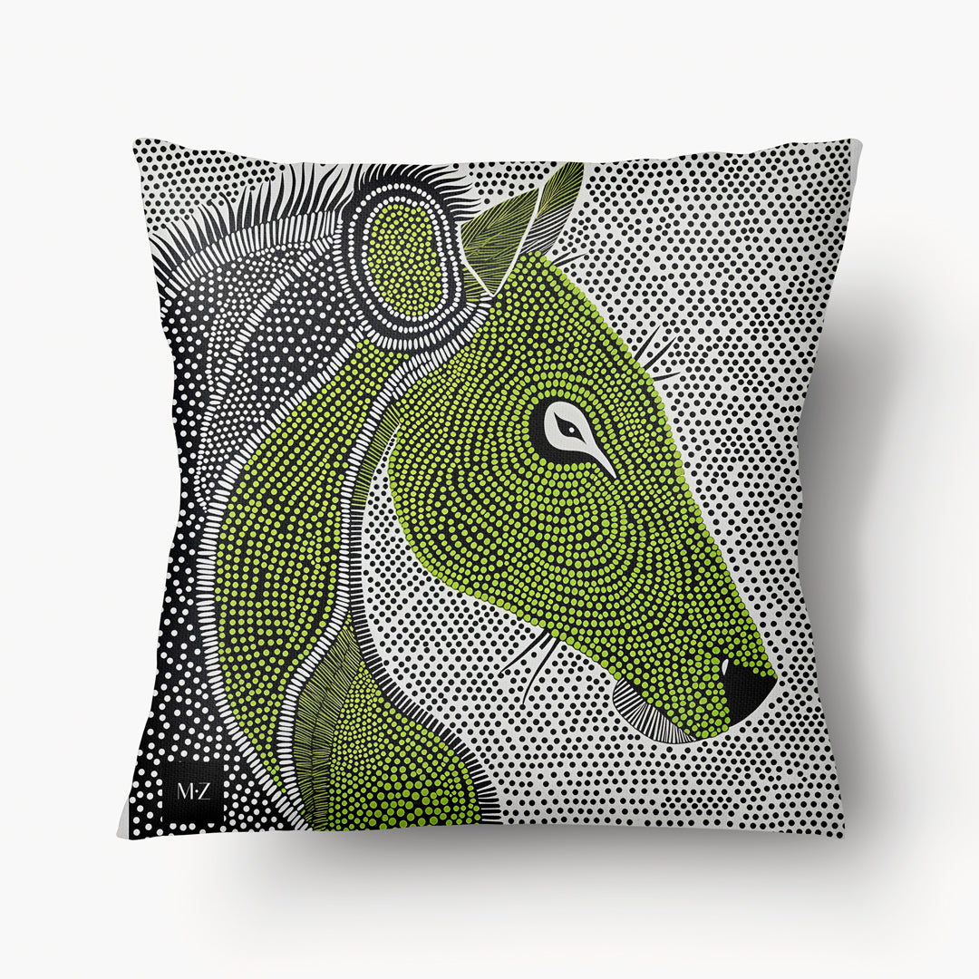 Housse de Coussin GRAPHIQUE - Animal Totem Pégase effet de pointillisme fond écru mzelle design
