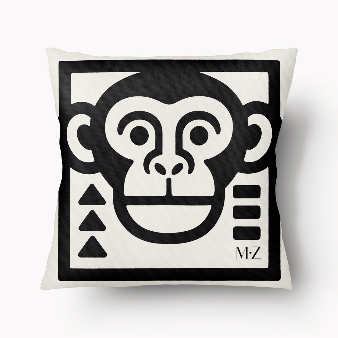 Funda de cojín GRÁFICA - Tótem de roca Chimpancé Nobo - 45 cm