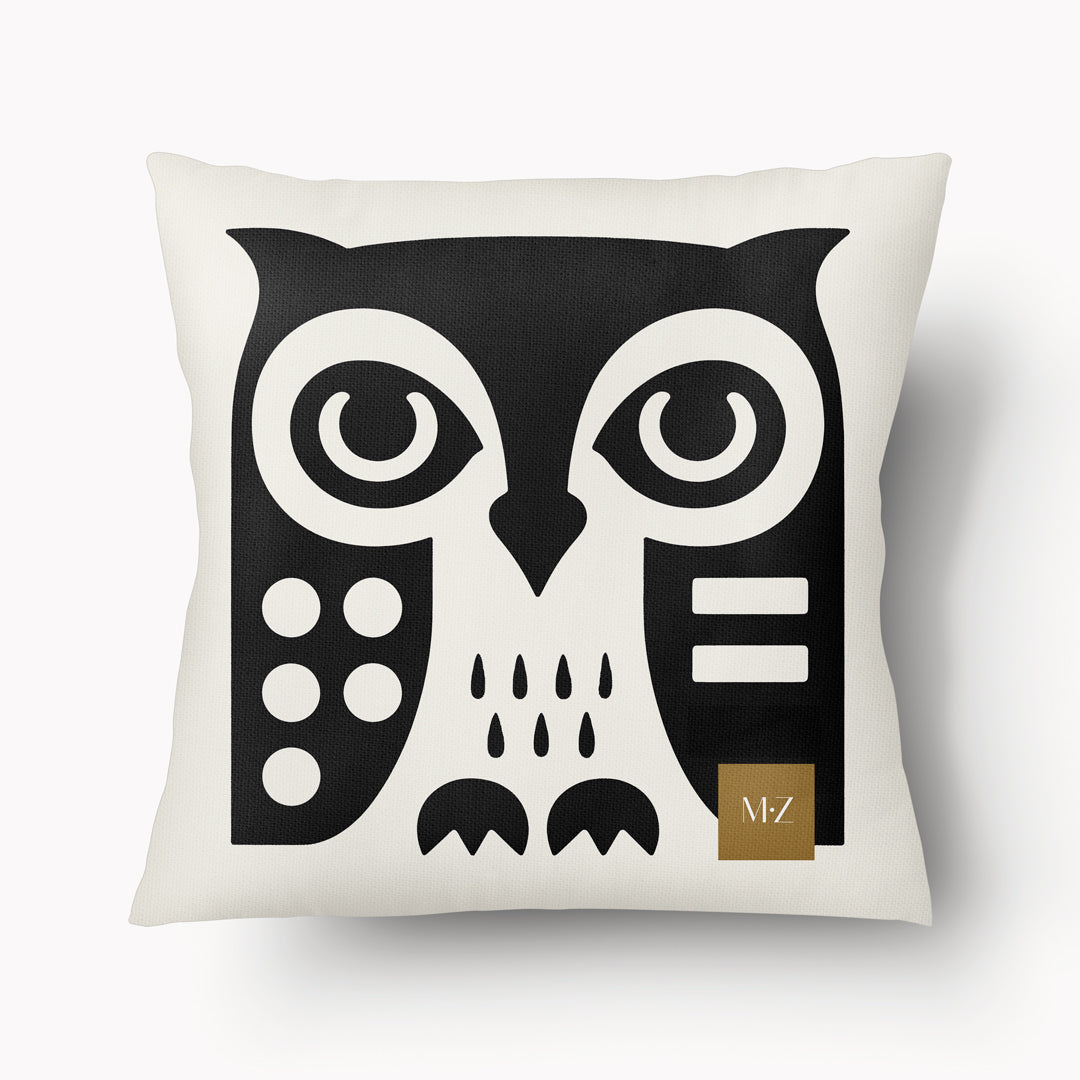 Funda de cojín GRÁFICA - Tótem NiKumi Owl Rock - 45 y 55 cm