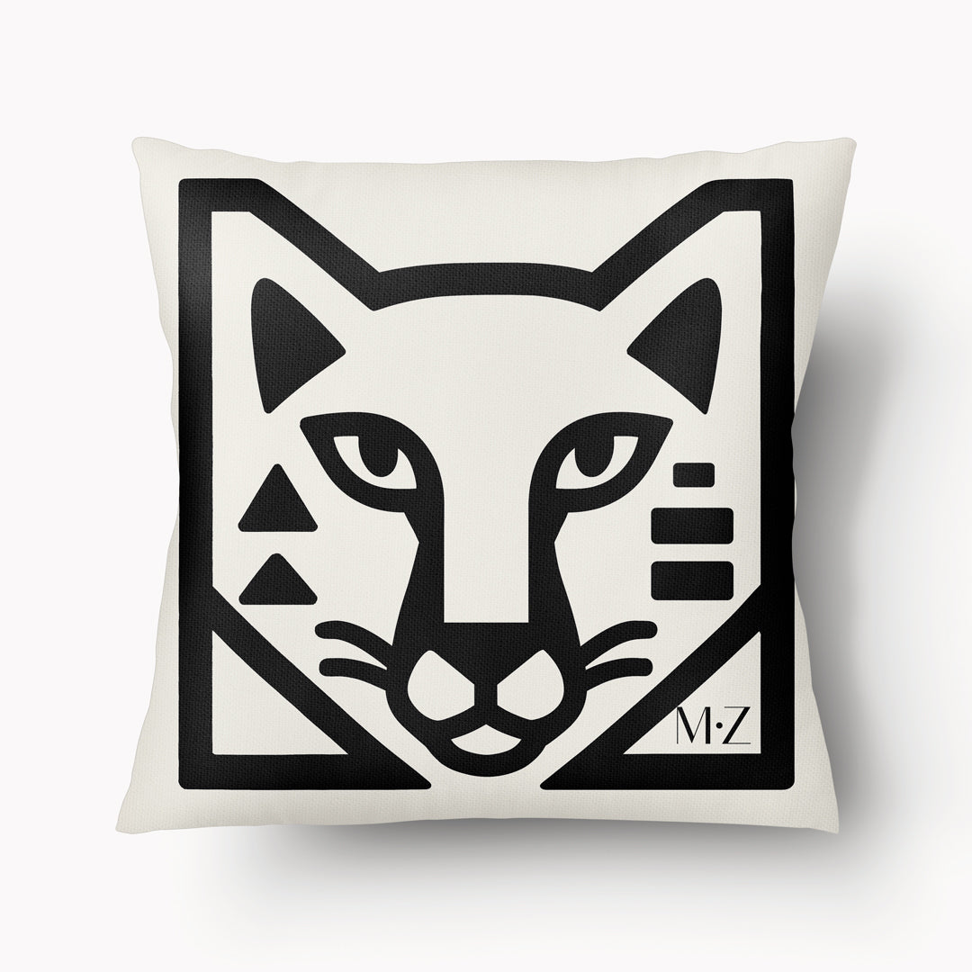 Funda de cojín GRÁFICA - Tótem de roca, puma de montaña - 45 cm