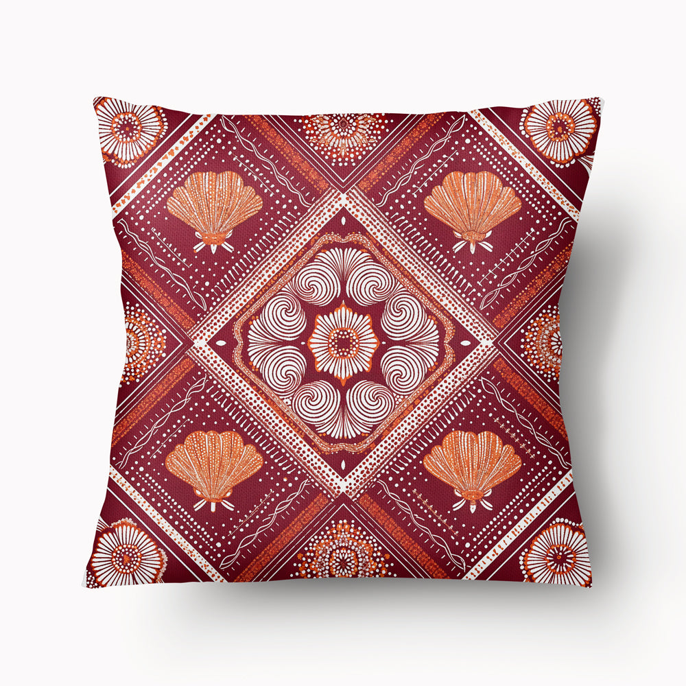 Housse de Coussin INDE - Duo Eléphant Rouge - 45cm