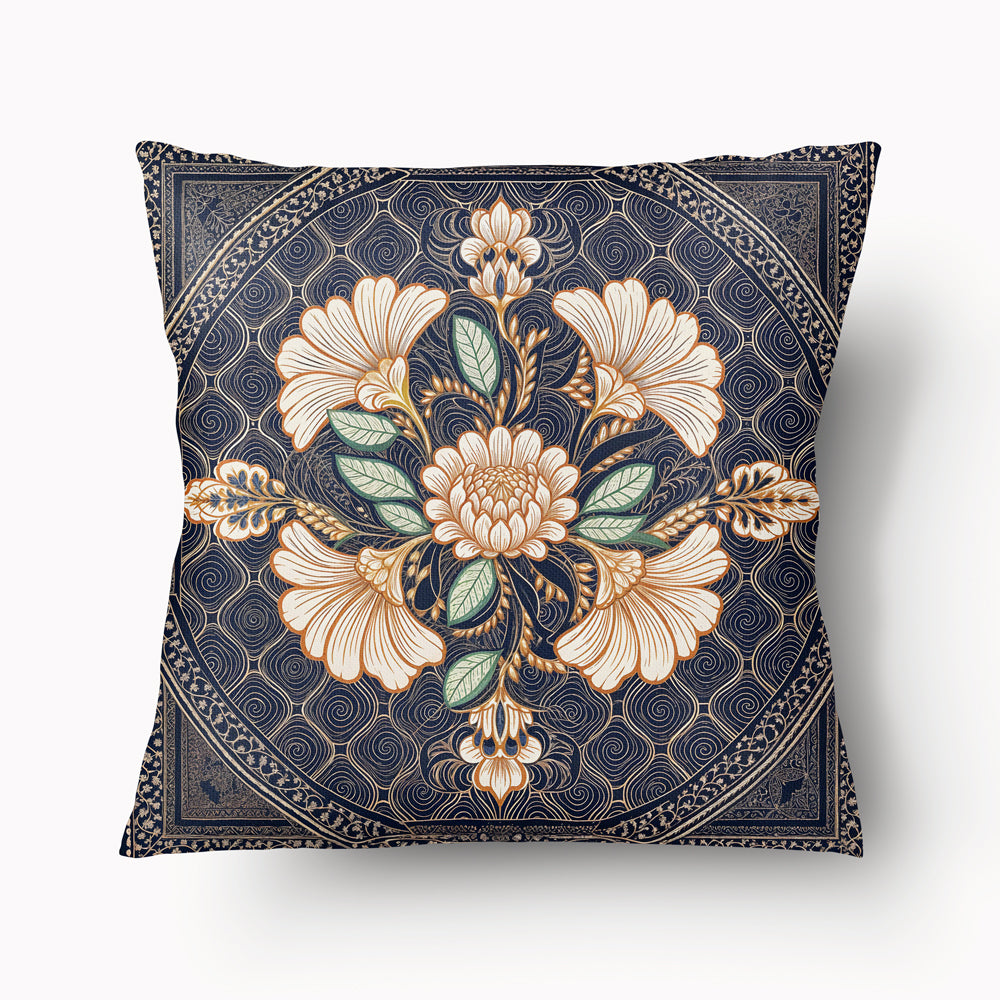 INDIA Cushion Cover - Floral Mandala Duo - 45cm