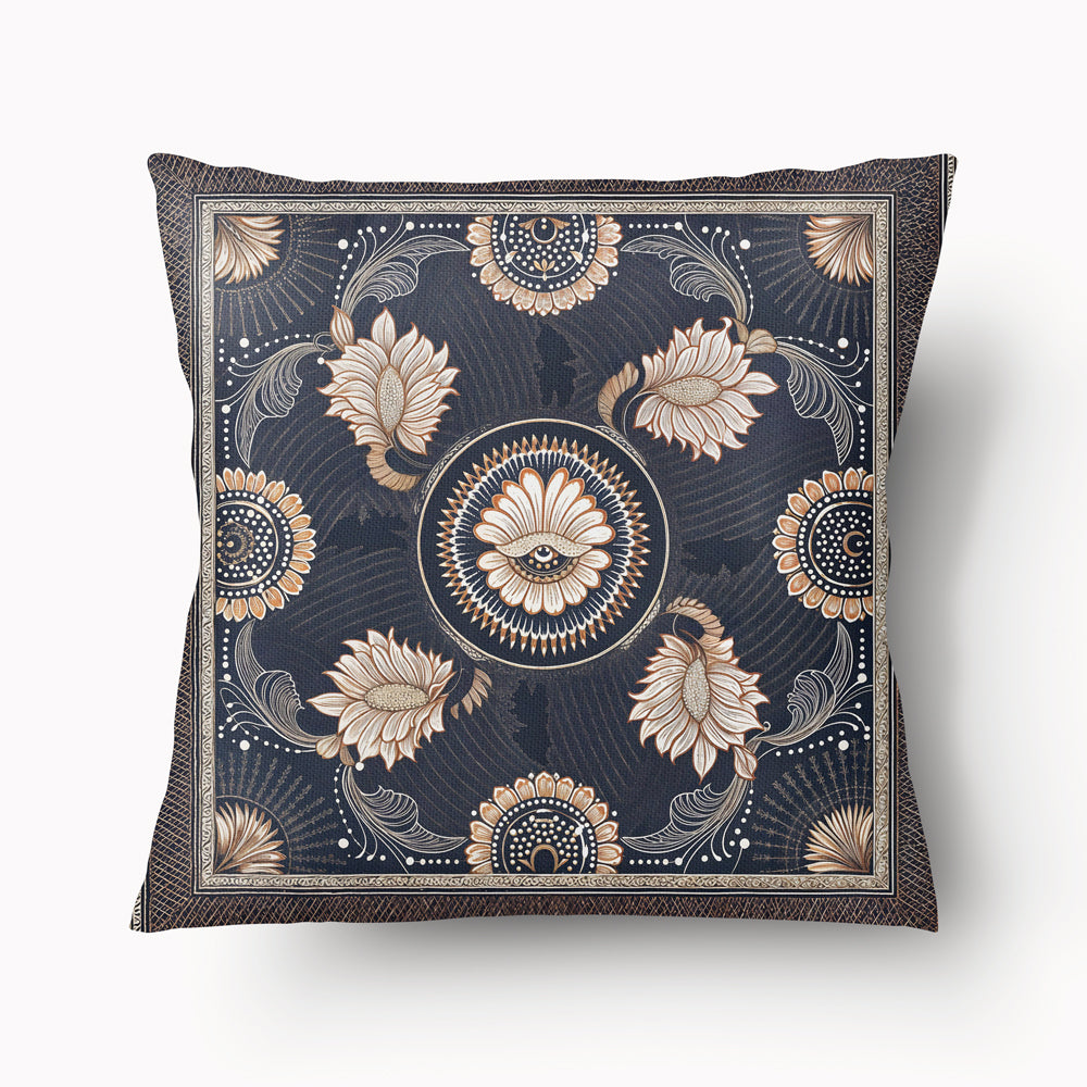 INDIA Cushion Cover - Floral Mandala Duo - 45cm