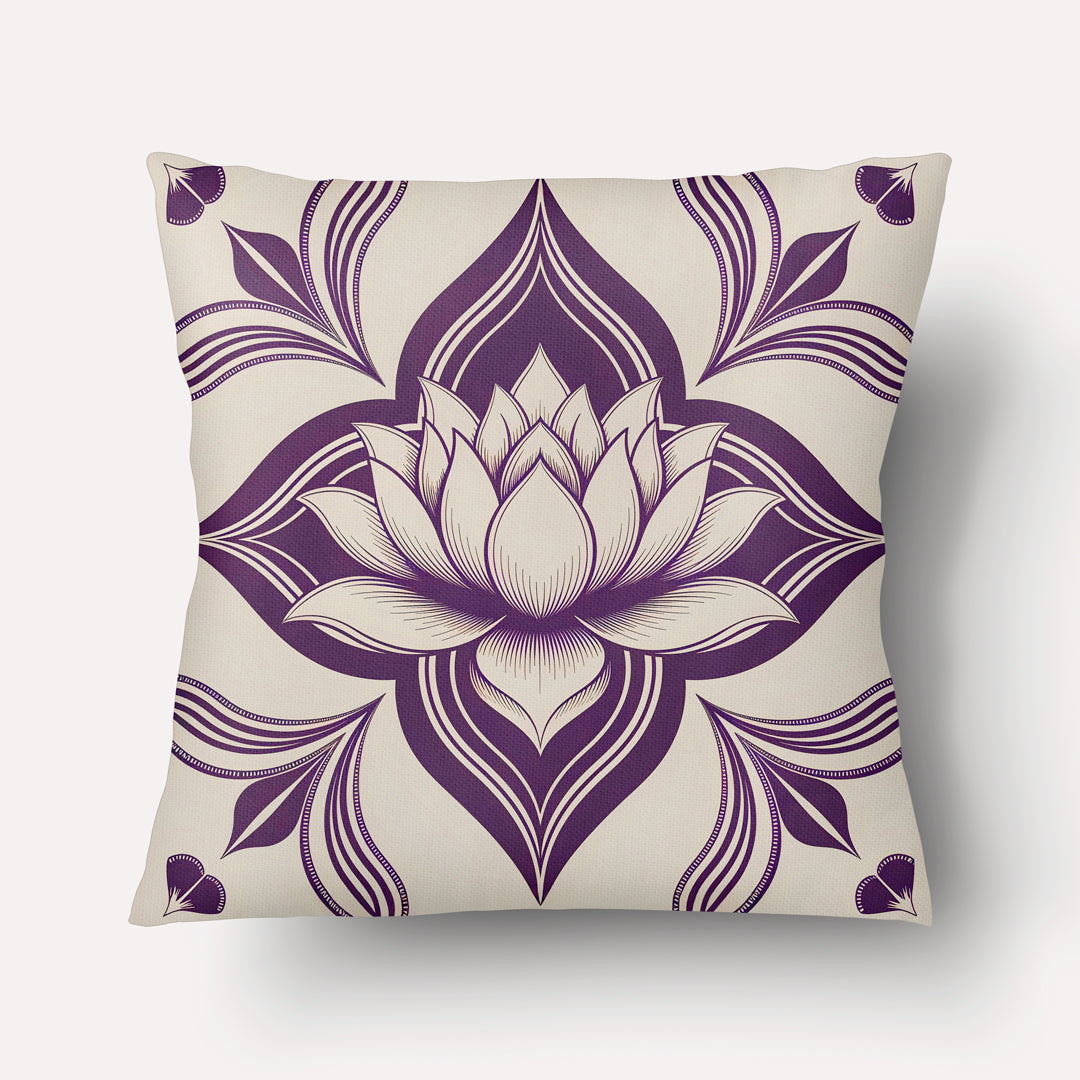 Housse de Coussin INDE - Grand Lotus Royal Violet mzelle design