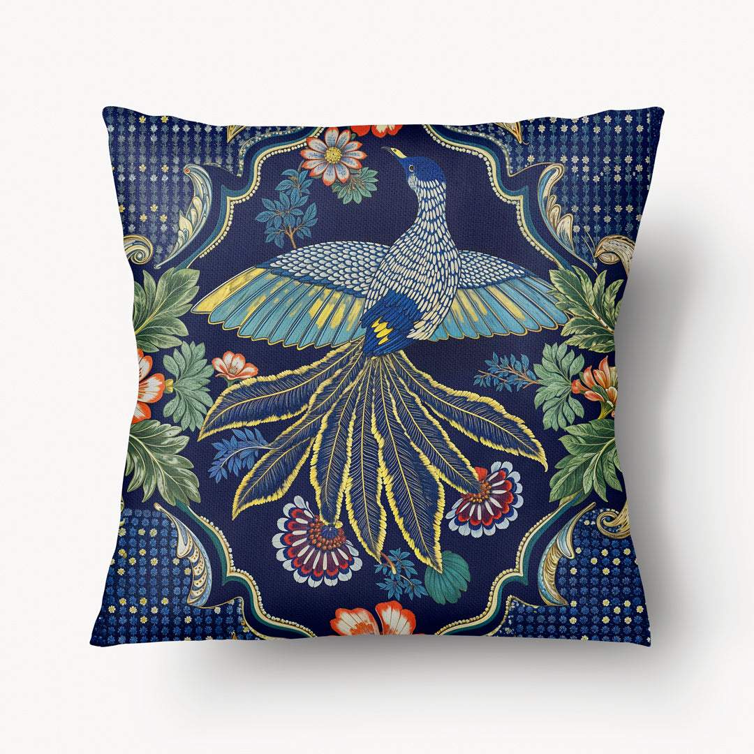 Funda de cojín INDIA - Solo Moucharabieh Pájaro Azul - 45 cm