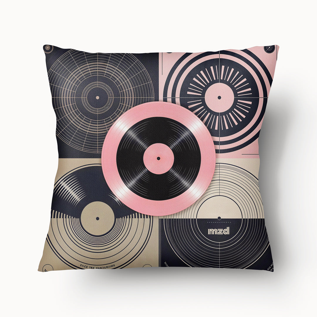 Funda de cojín MUSIC - Duo Vinyle Graphik - 45 cm