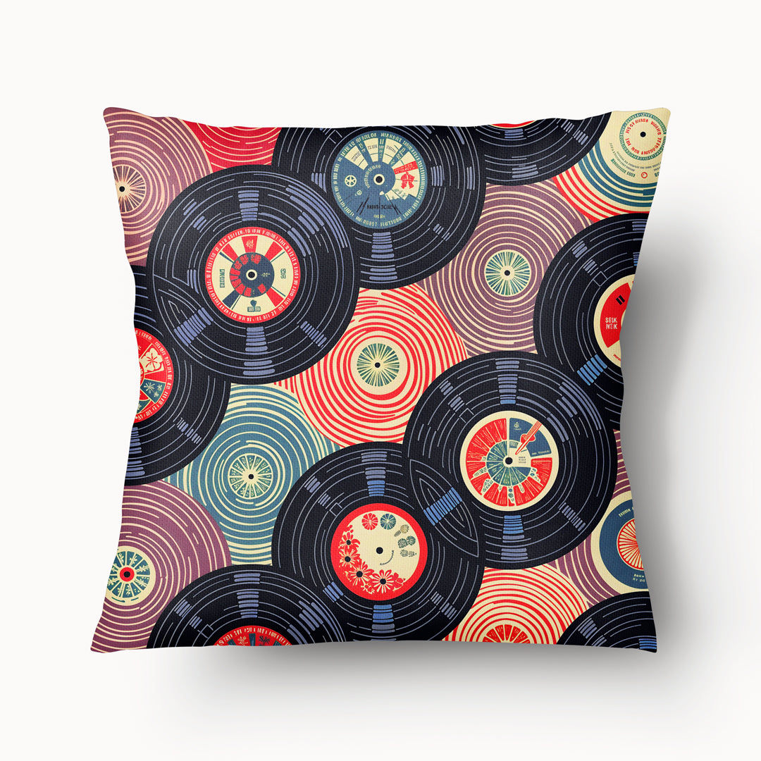 MUSIC Cushion Cover - Graphic Vinyl - 45cm