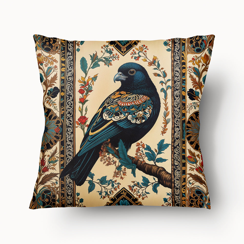 Housse de Coussin OISEAUX Mzelle design motif d'oiseau et de fleurs Baroques