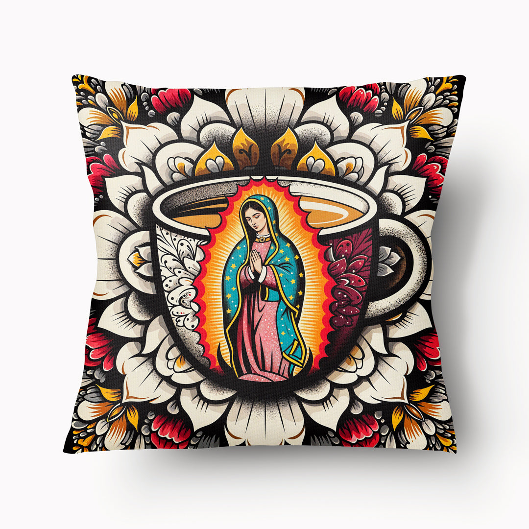 Funda de cojín POP MARY - Café Sagrado Nuestra Señora de Guadalupe - 45cm