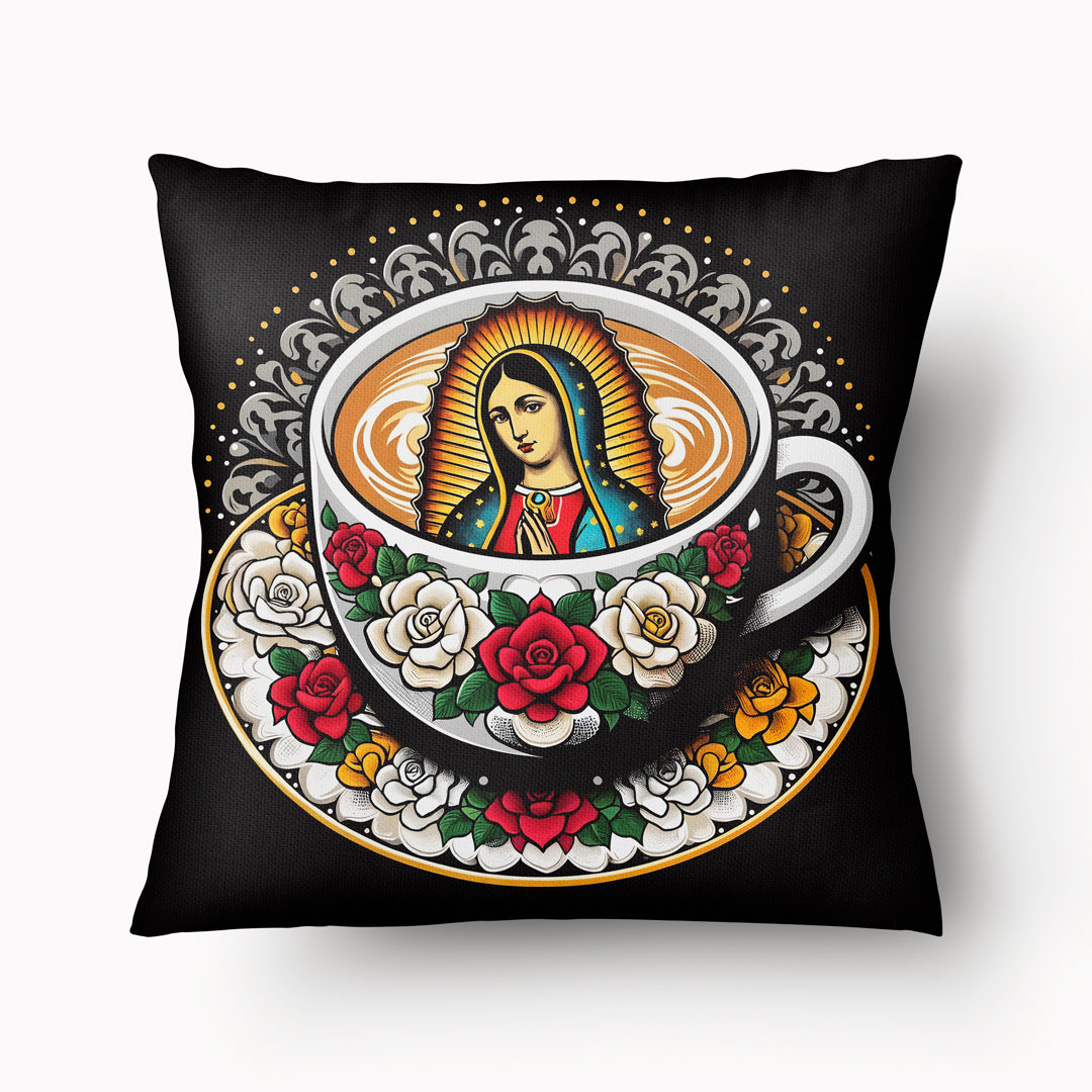 Funda de cojín POP MARY - Café Sagrado Nuestra Señora de Guadalupe - 45cm