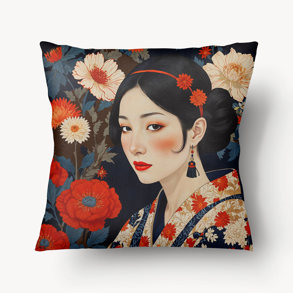 Funda de cojín ASIA - Naiko Floral Portrait Duo - 45 y 55 cm