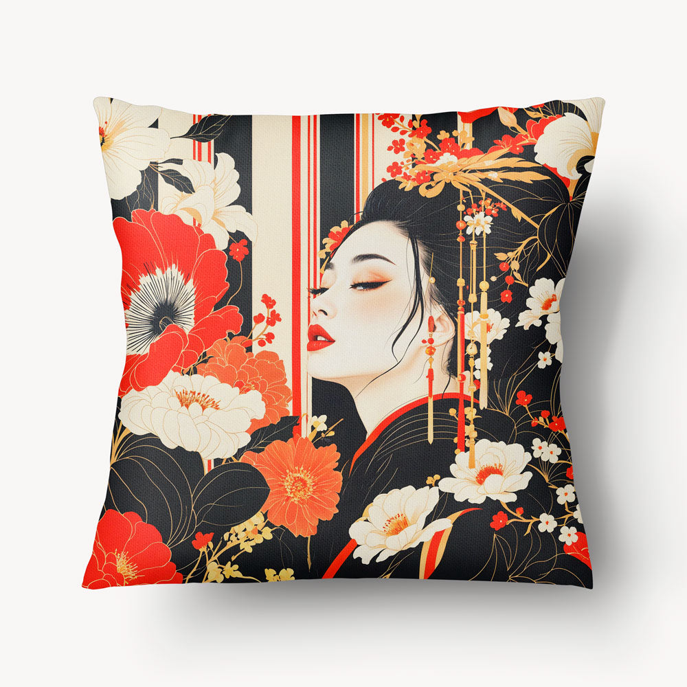 Funda de cojín ASIA - Duo Geisha Floral - 45 cm