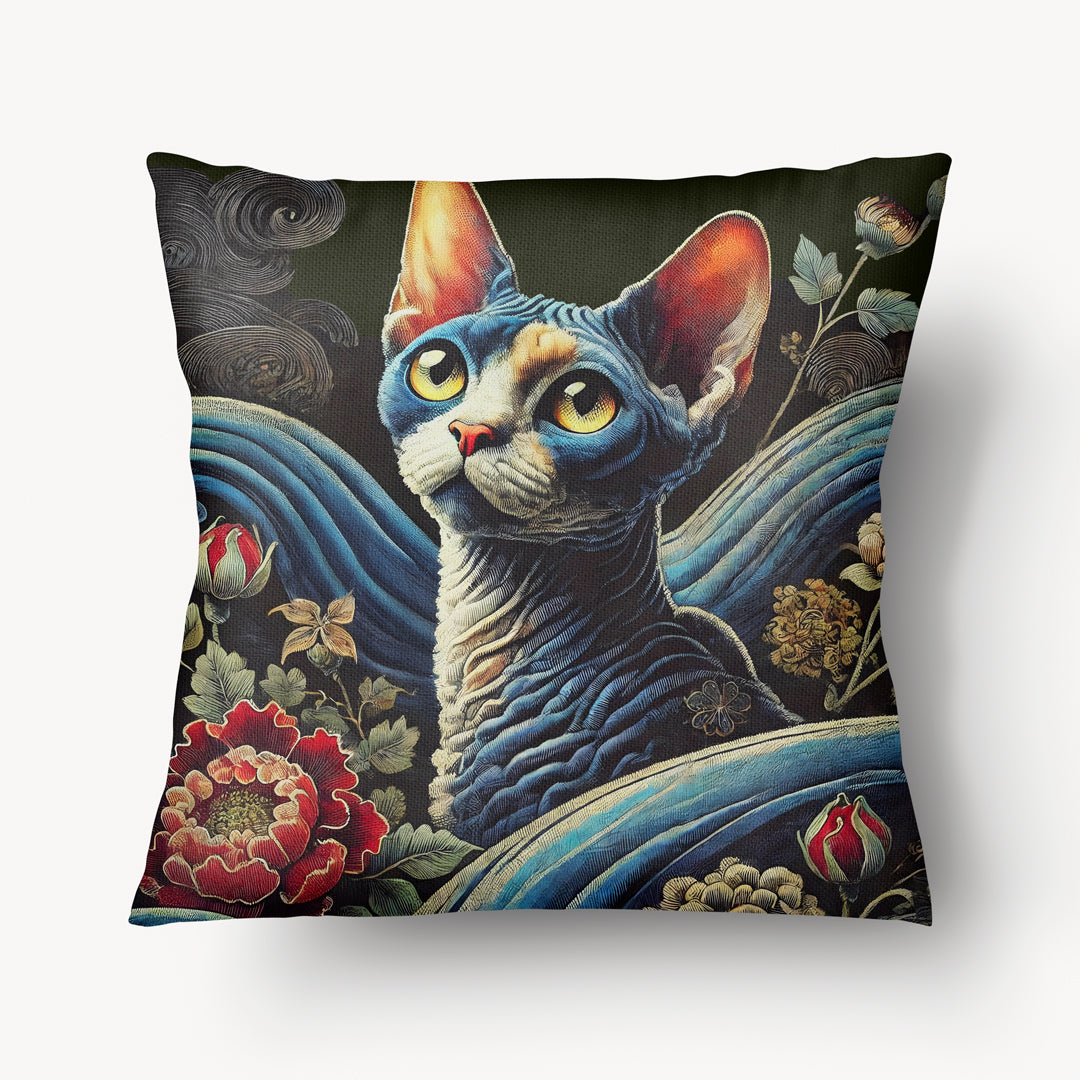 Funda de cojín de gato - Duo Blue Devon Rex - 45 cm