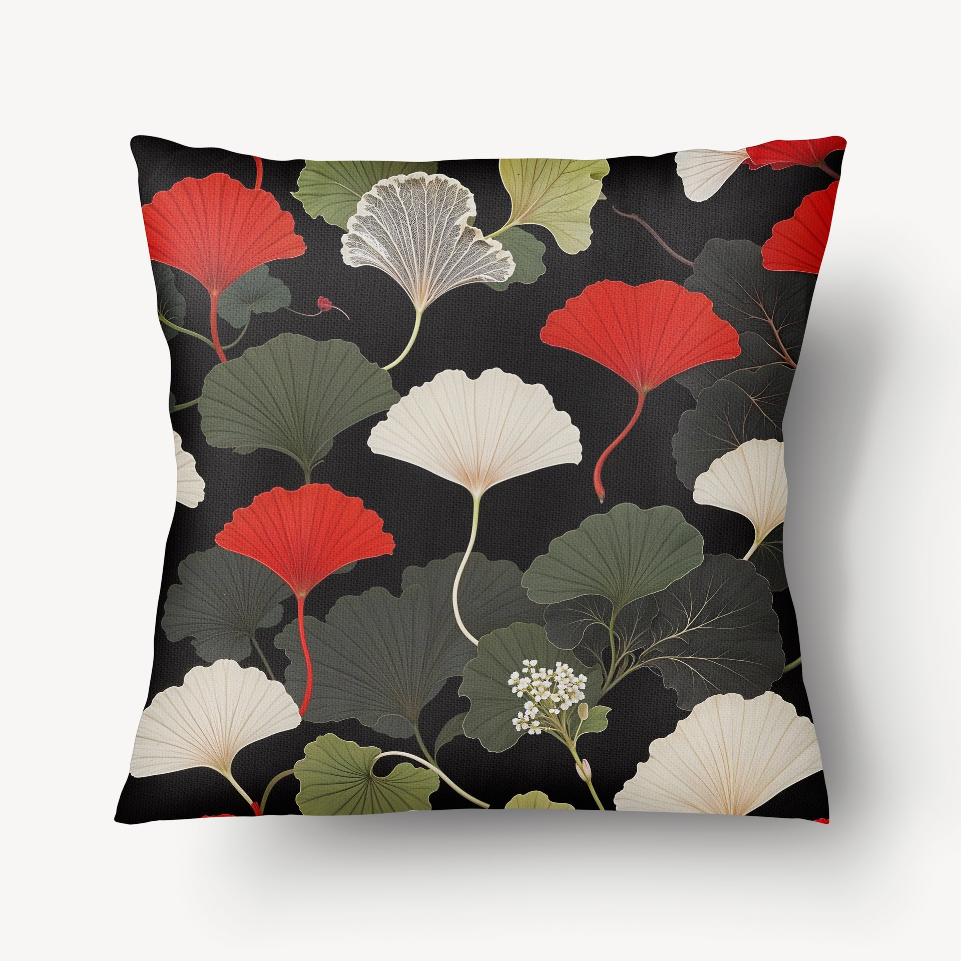 Floral Cushion Cover - Solo Ginkgo Leaves - 45cm