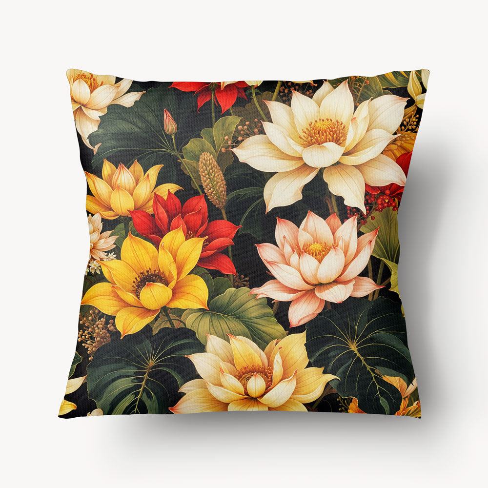 FLORAL Cushion Cover - Camel Bouquet Duo - 45 and 55cm