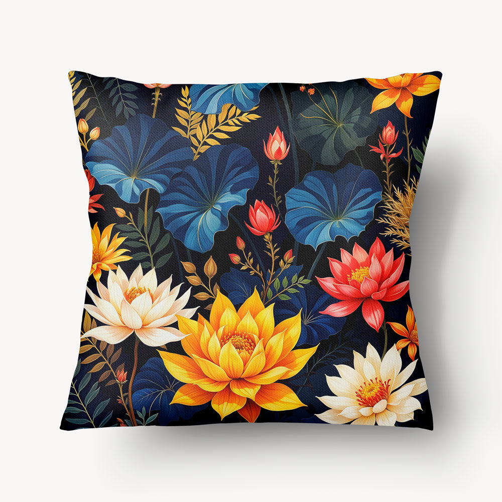 INDIA Cushion Cover - Khajuraho Floral Duo - 45cm