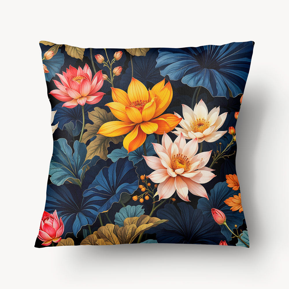 INDIA Cushion Cover - Duo Khajuraho Lotus - 45cm
