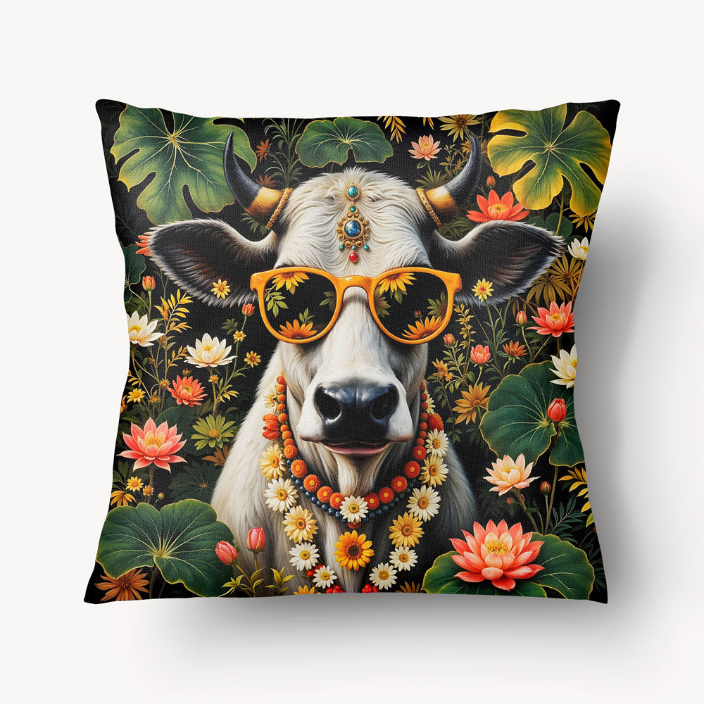 INDIA Cushion Cover - Sacred Cow Duo - 45cm