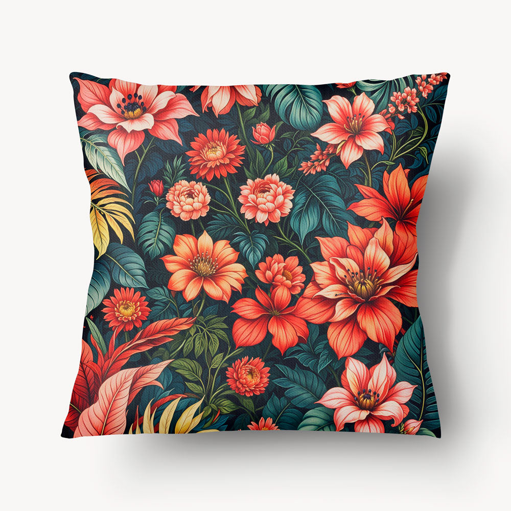 INDIA Cushion Cover - Floral Peacock Duo - 45cm