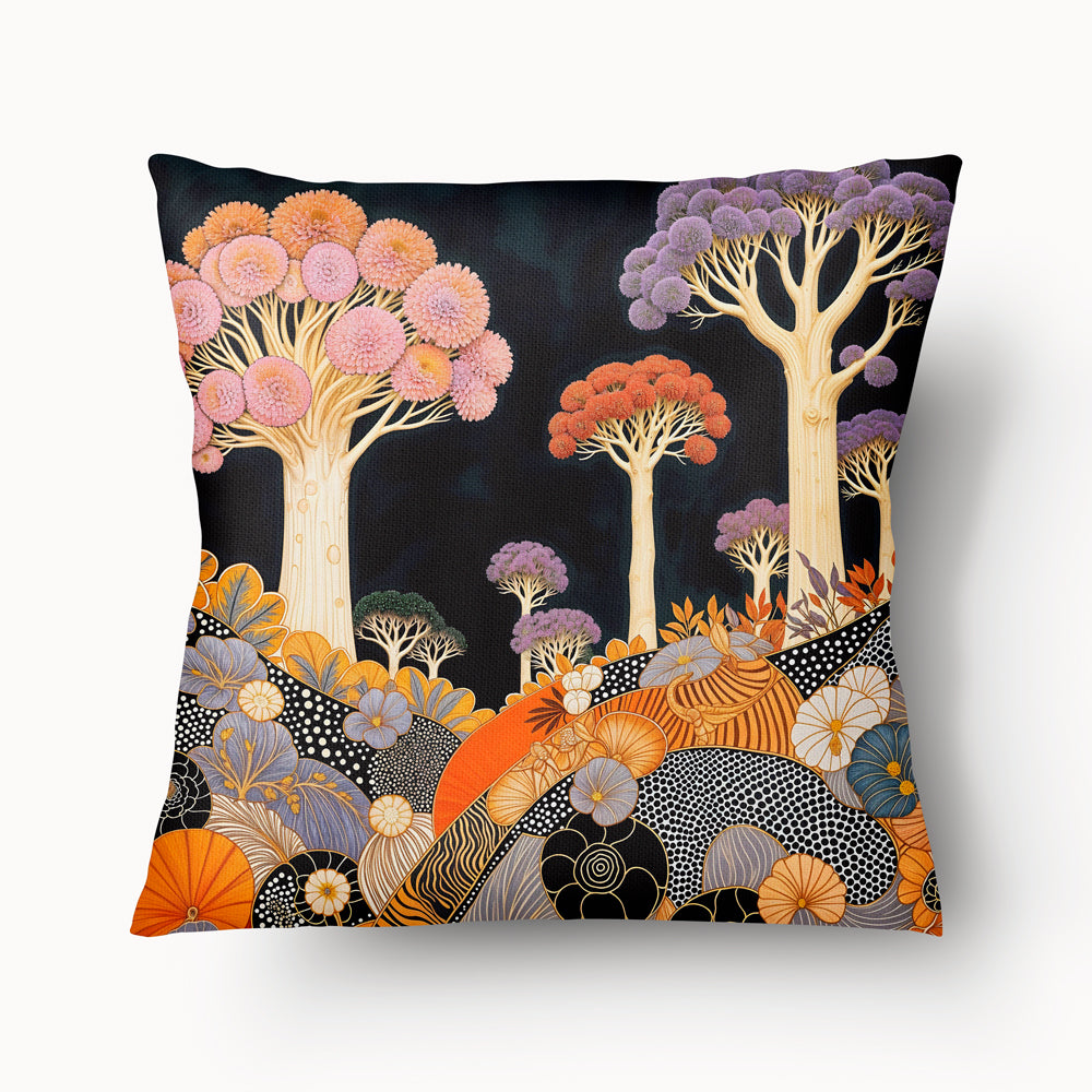 Housse de Coussin AFRIQUE Mzelle Design - paysage exotique africain graphique violet et noir