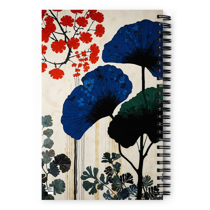 Carnet à spirale A5 - Illustration Moderne feuilles de ginkgos mzelle design