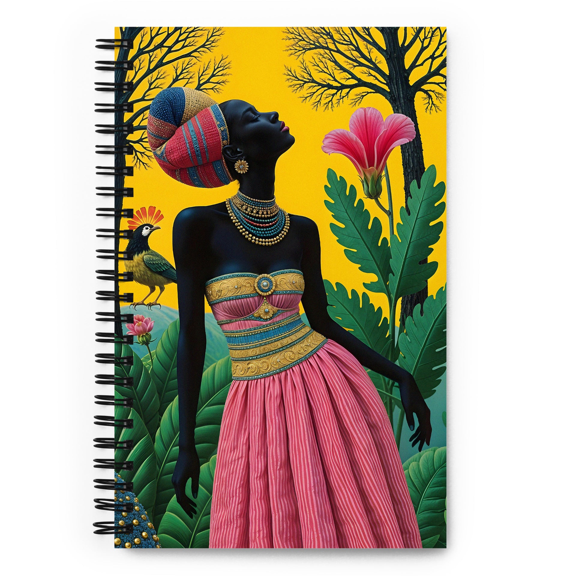 Carnet à spirale A5 - Illustration Moderne Femme Créole Mzelle design