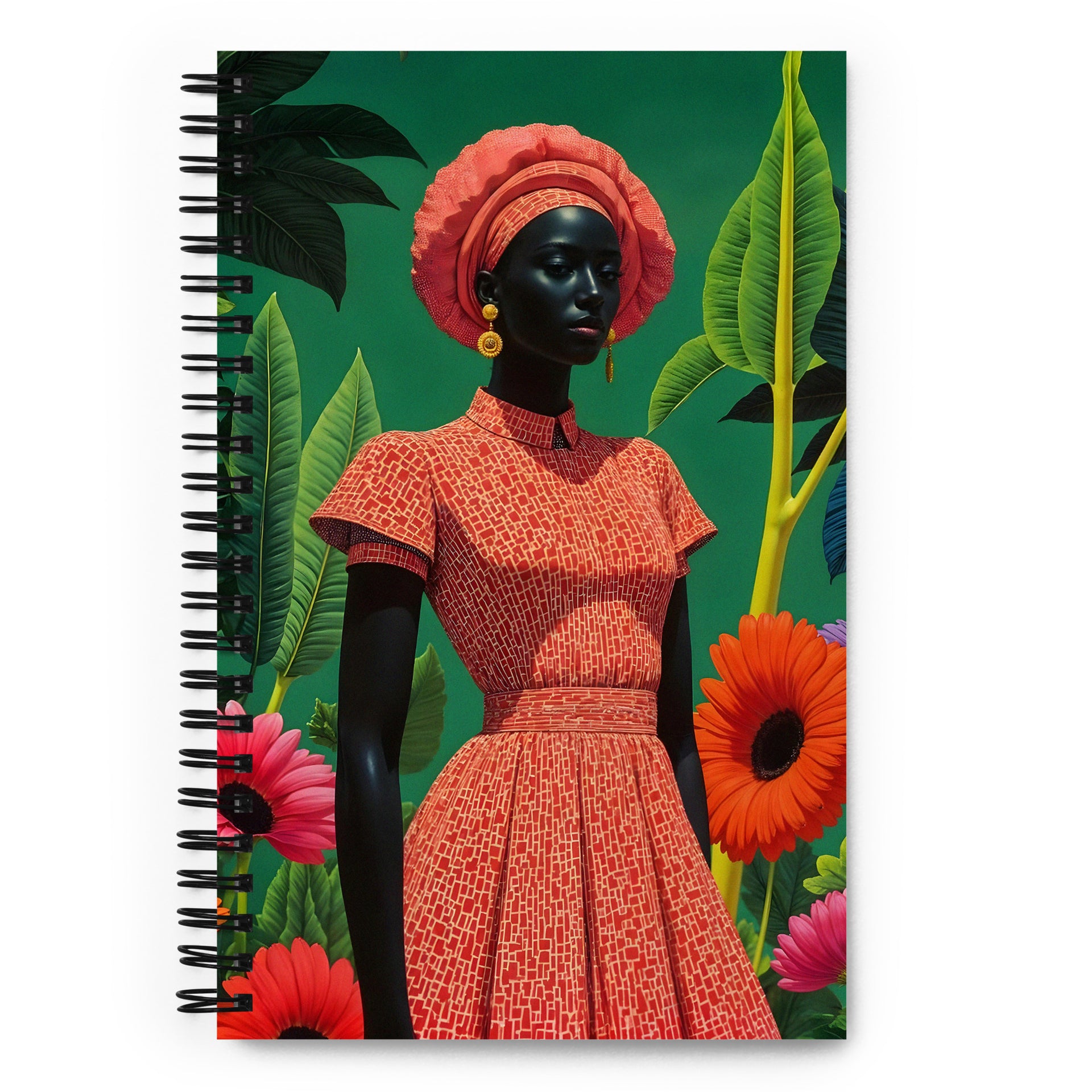 Carnet à spirale A5 - Illustration Moderne Femme Africaine Mzelle Design