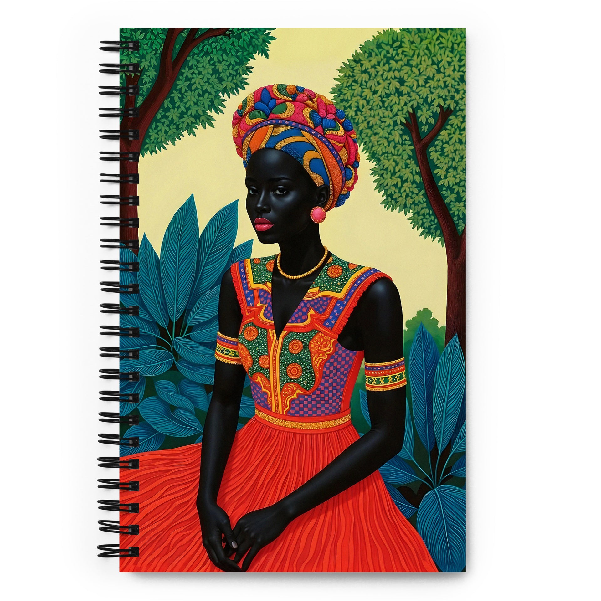 Carnet à spirale A5 - Illustration Moderne Femme Africaine Mzelle Design